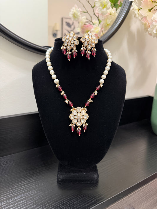 Bhavya Tyaani Kundan Set (Ruby)