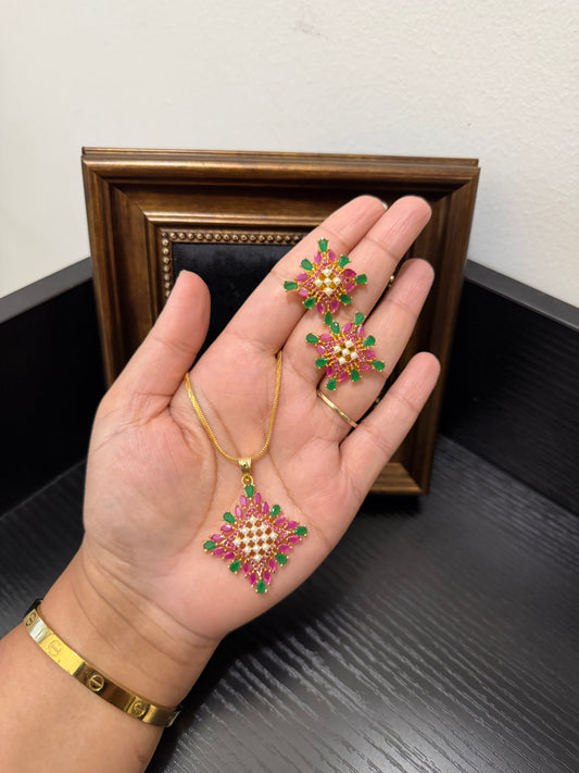 Roselina Gold Plated Pendant Set