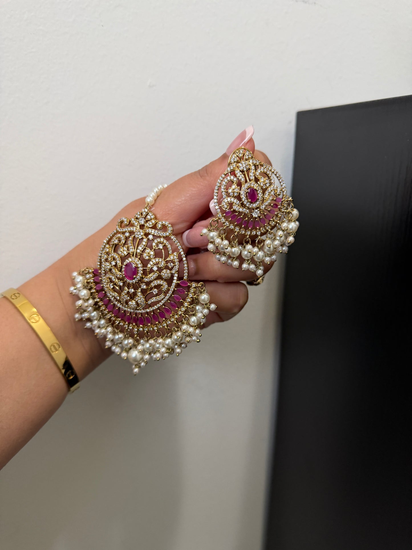 Piya Statement Jadau Earrings Tikka Set