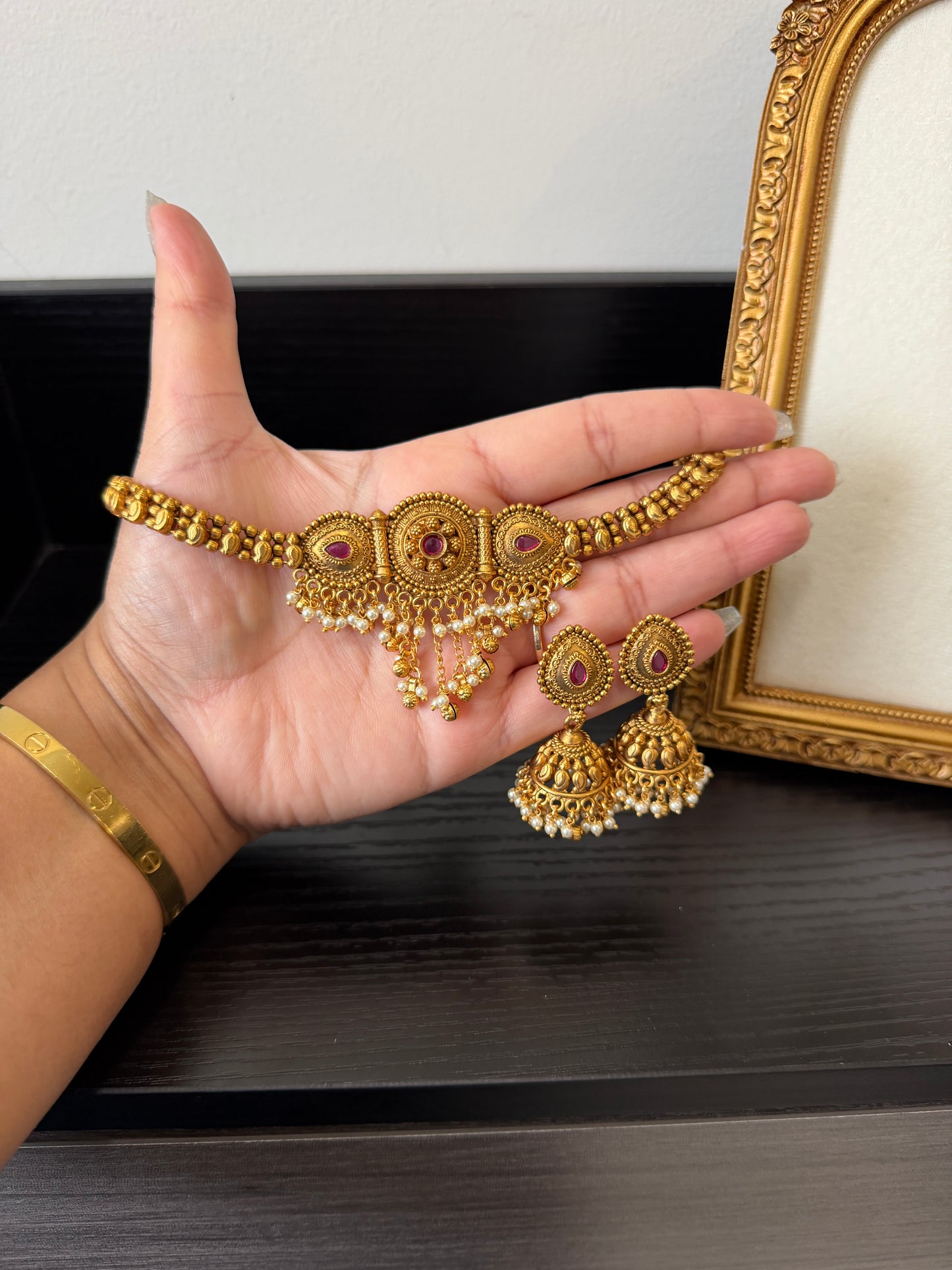 Simmi Micro Gold Plated Set (Ruby)