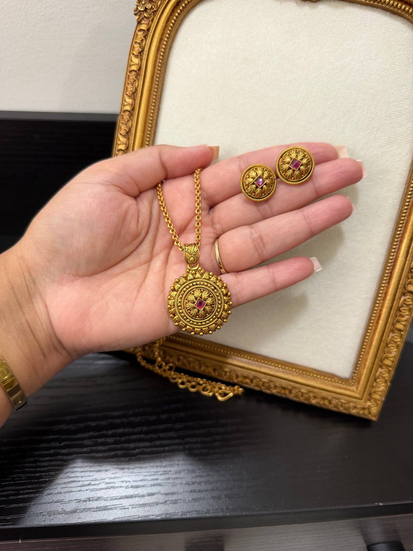 Sapan Micro Gold Plated Pendant Set
