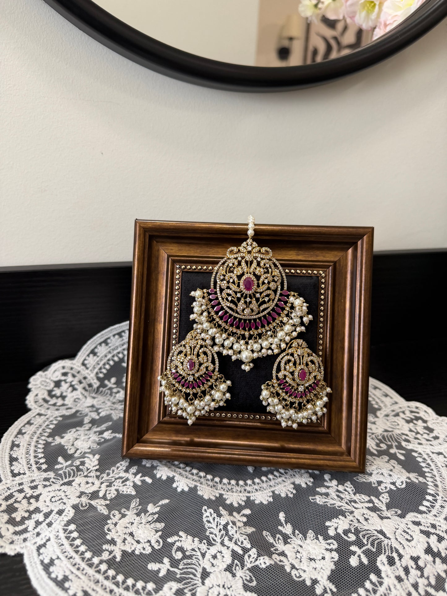 Piya Statement Jadau Earrings Tikka Set