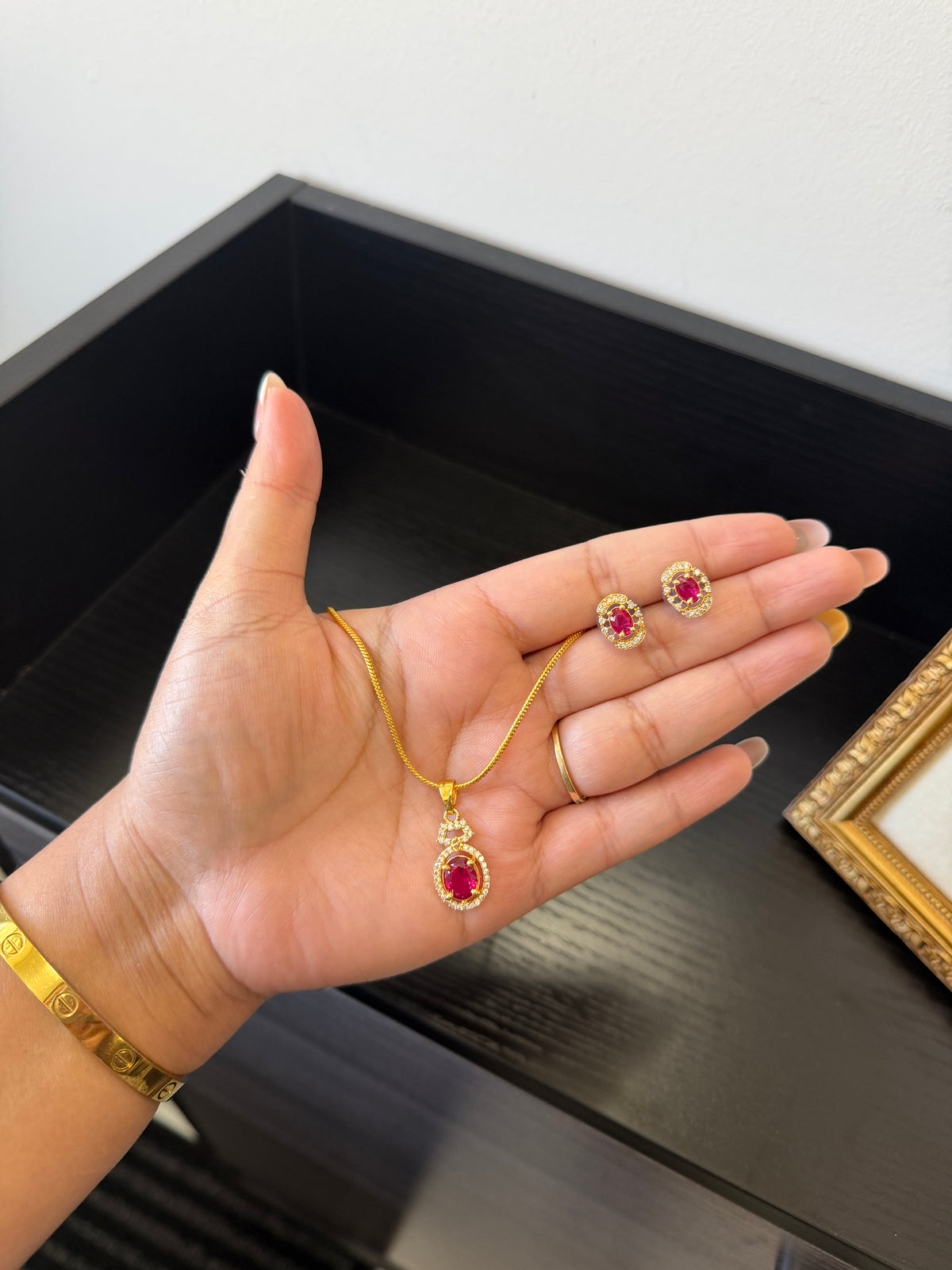 Heera Gold Plated Pendant Set