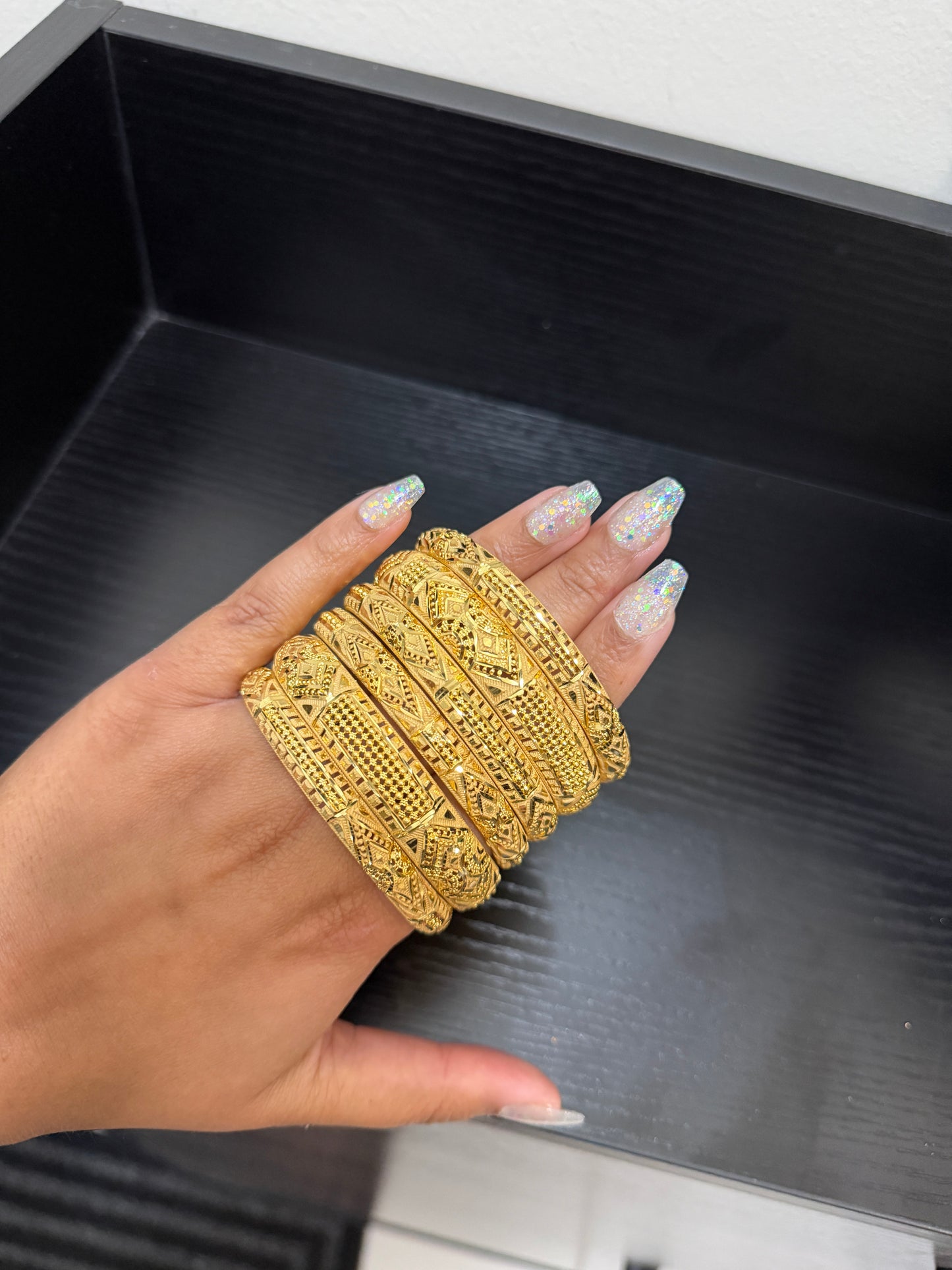 Ela Gold Forming Bangles (Set of 6)