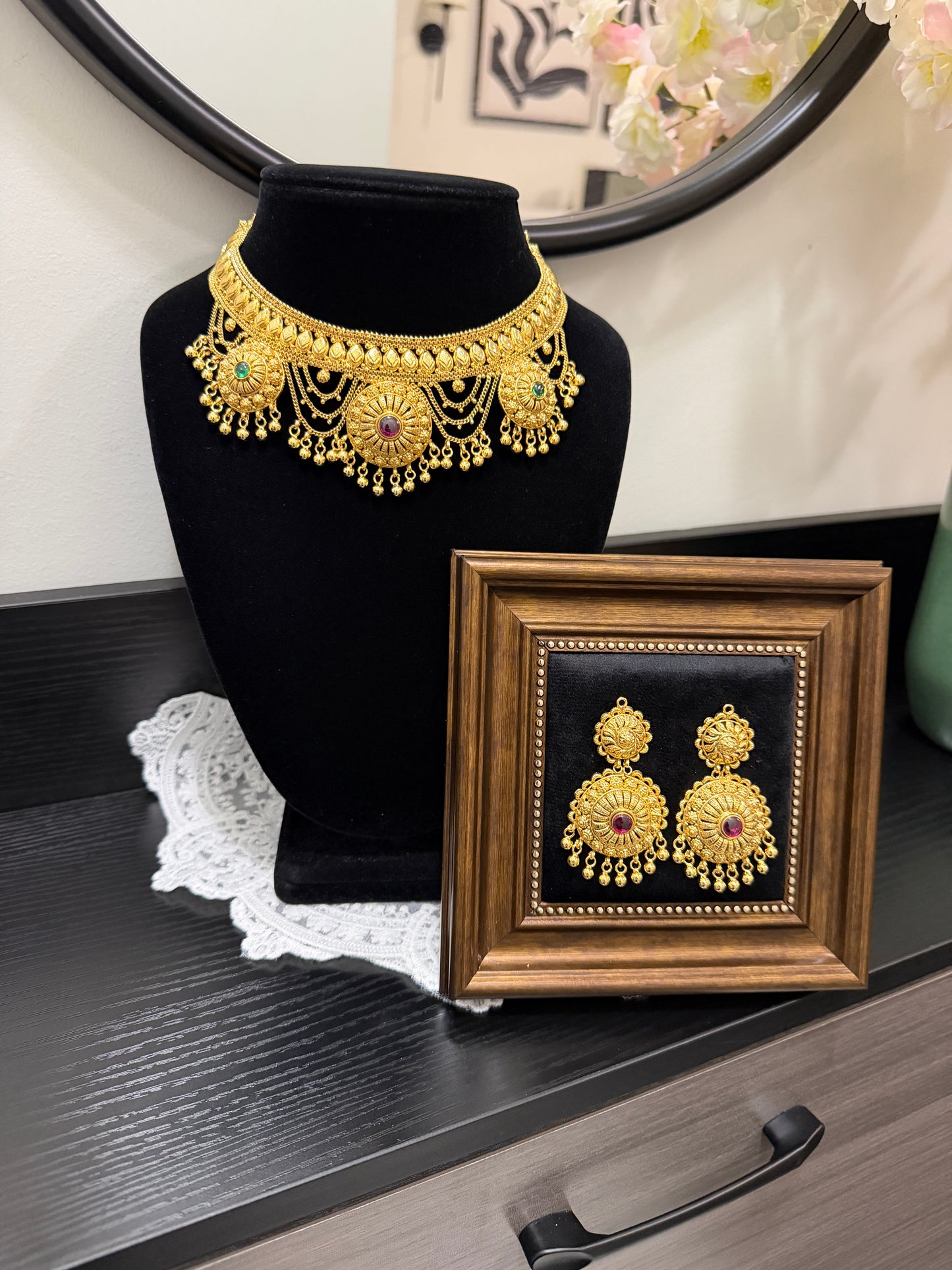 Arina Handcrafted Custom Made Gold Plated Set