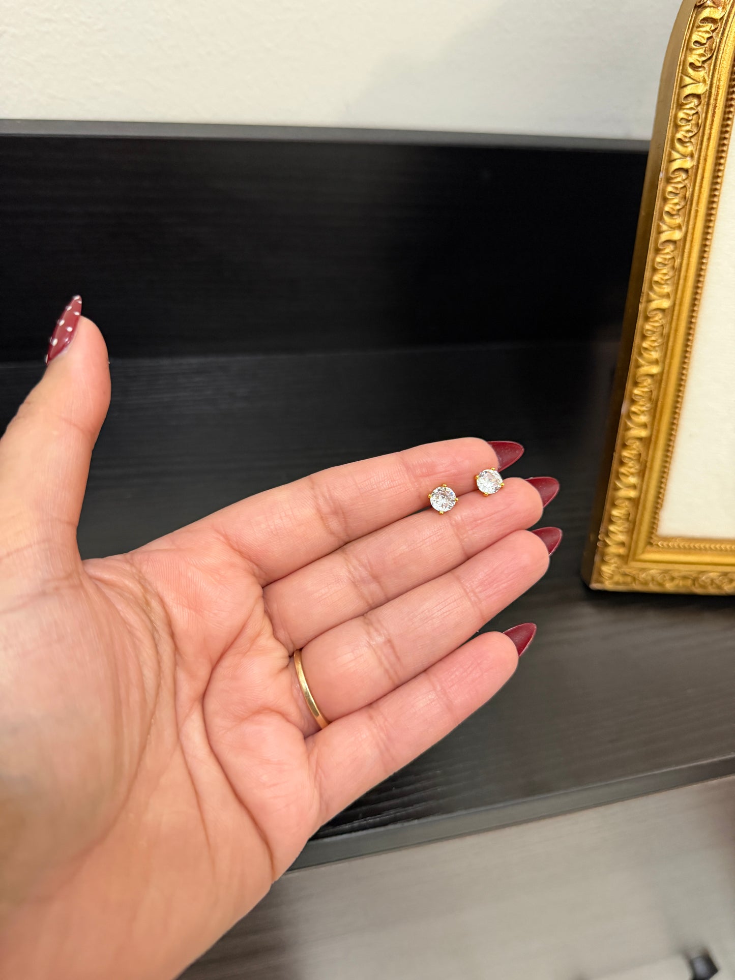 Abneet Real Diamond Look Studs