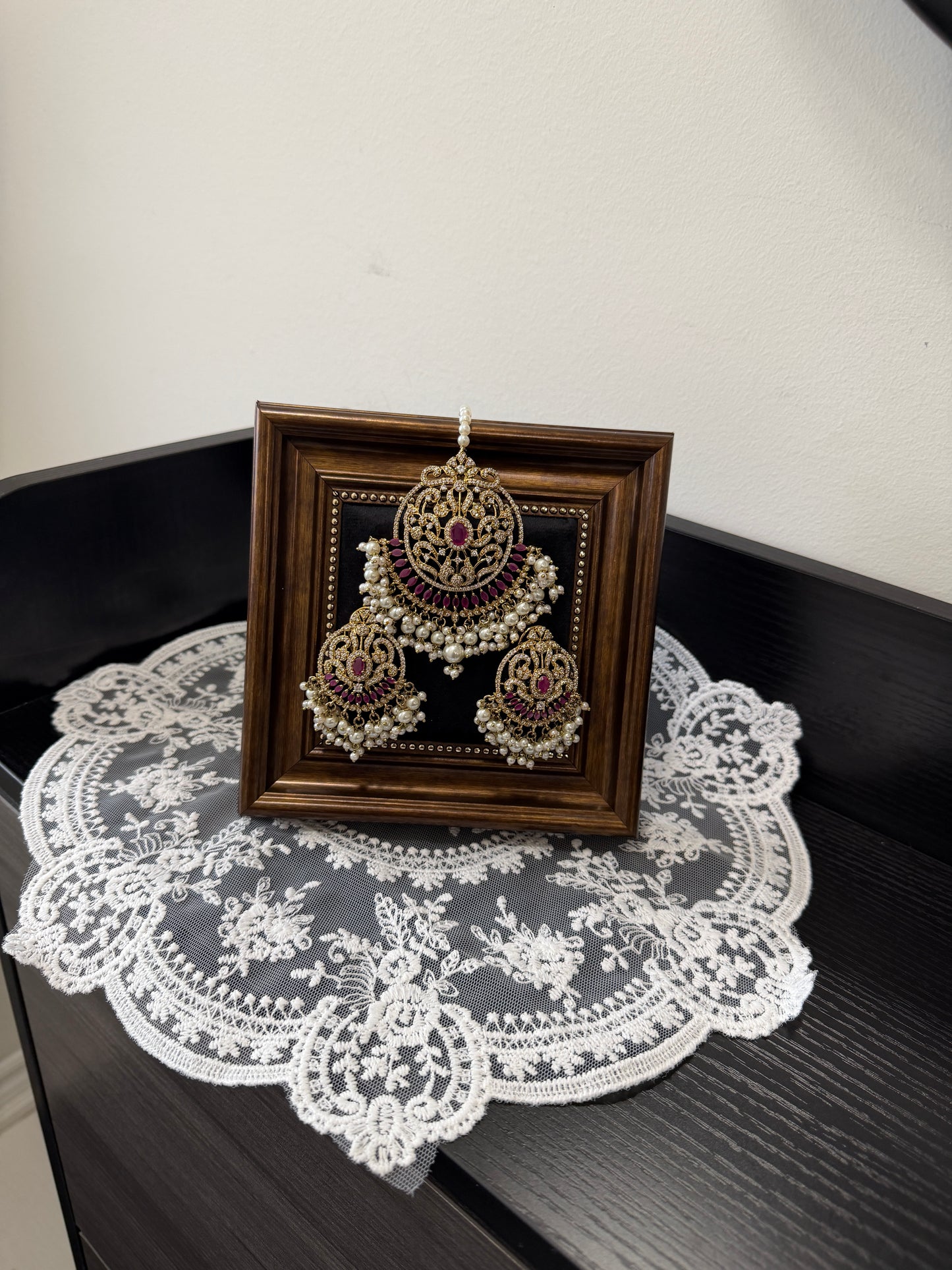 Piya Statement Jadau Earrings Tikka Set