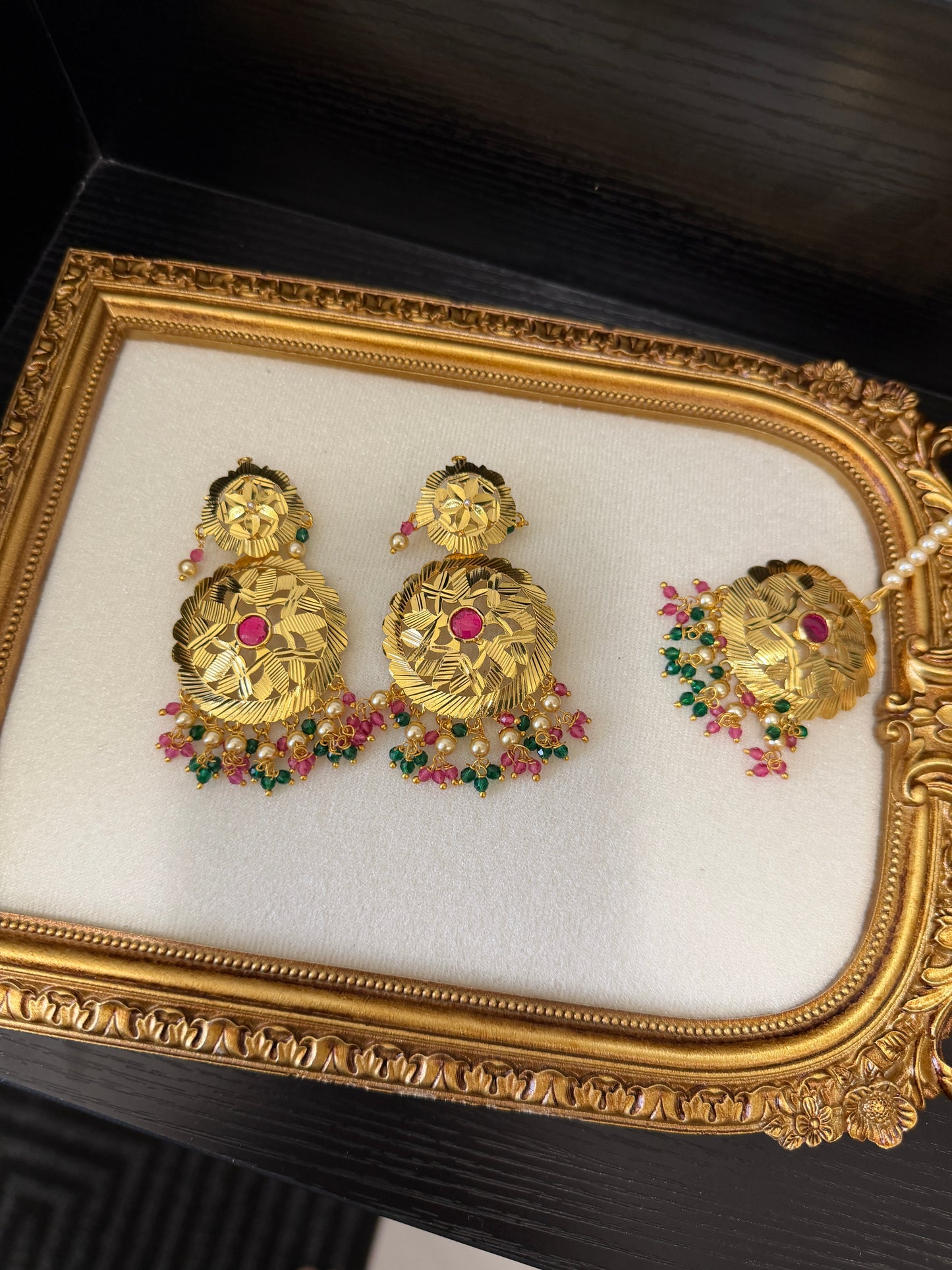 Manreet Traditional Earrings Tikka Set (Multi)
