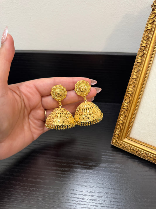 Neeti Forming Gold Double Jhumki