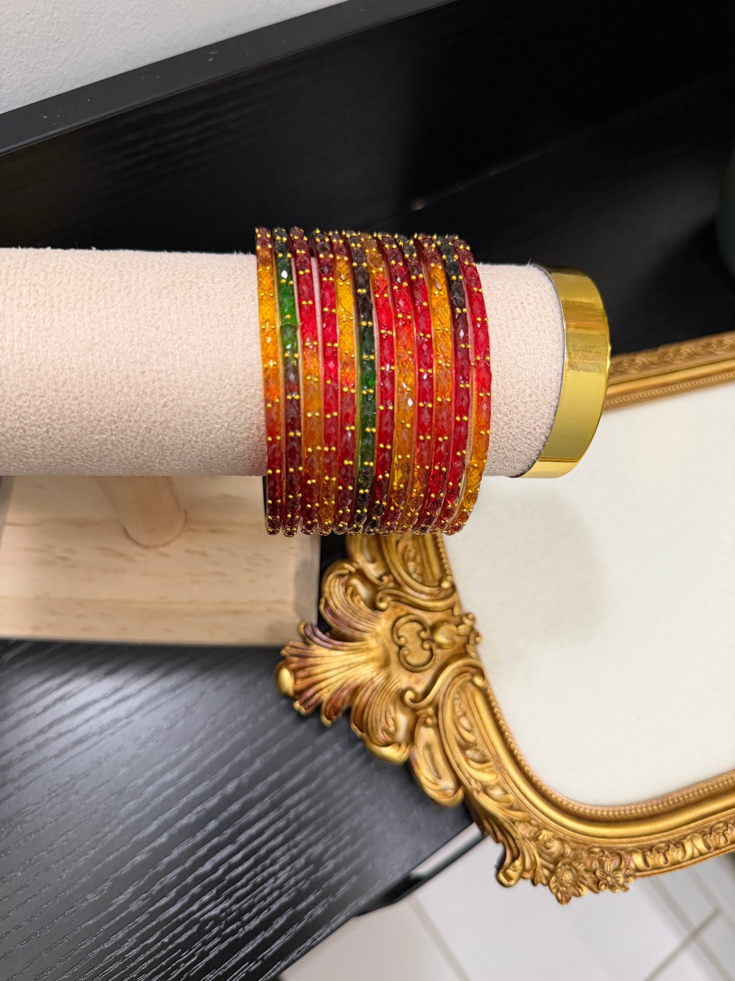 Naira Kashmiri Glass Bangles (Set of 12)