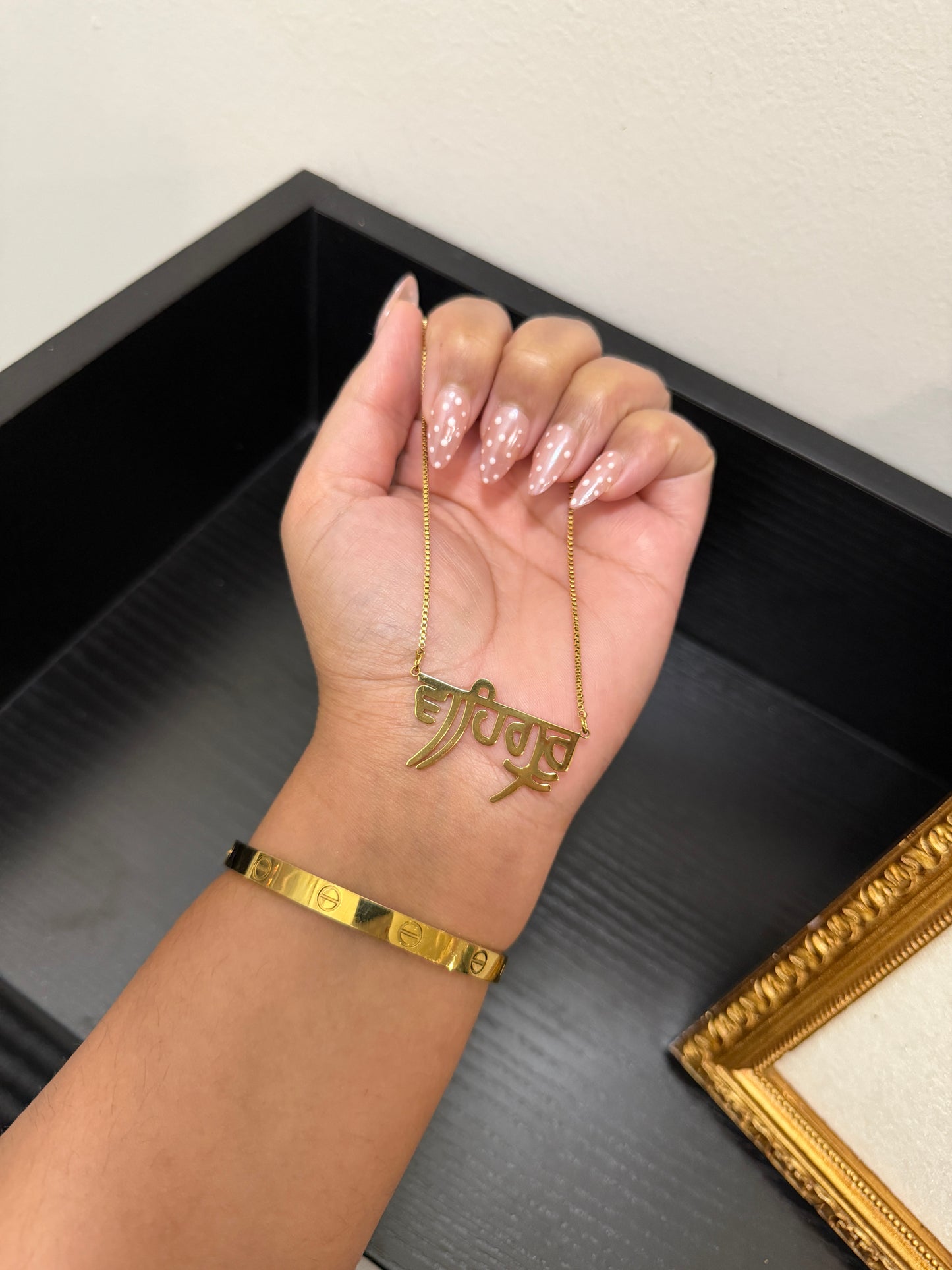 Gold Plated Waheguru Chain