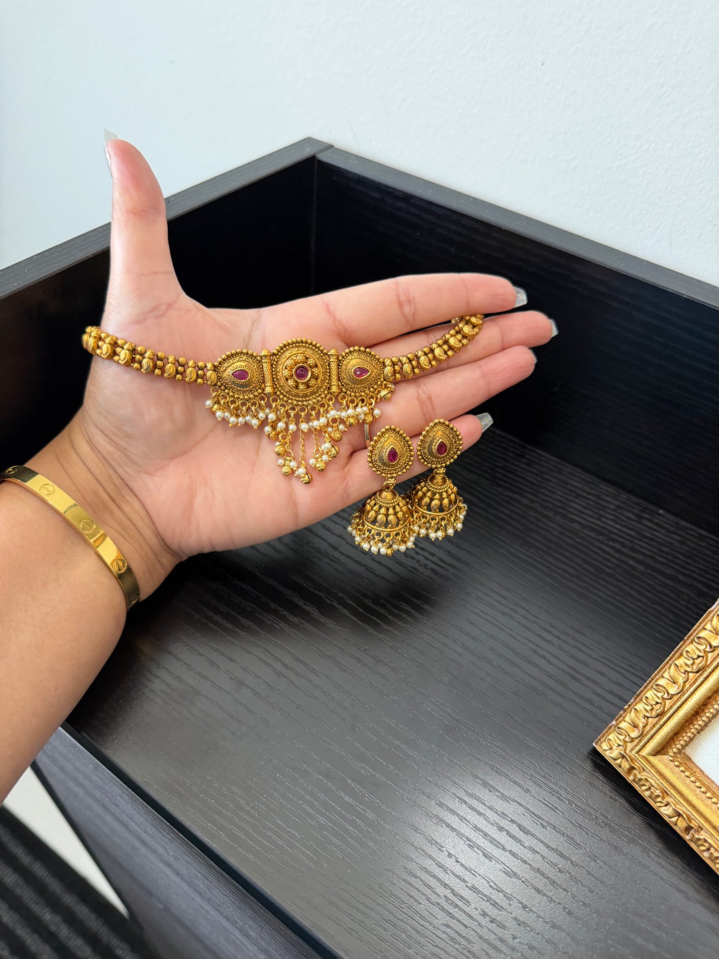Simmi Micro Gold Plated Set (Ruby)