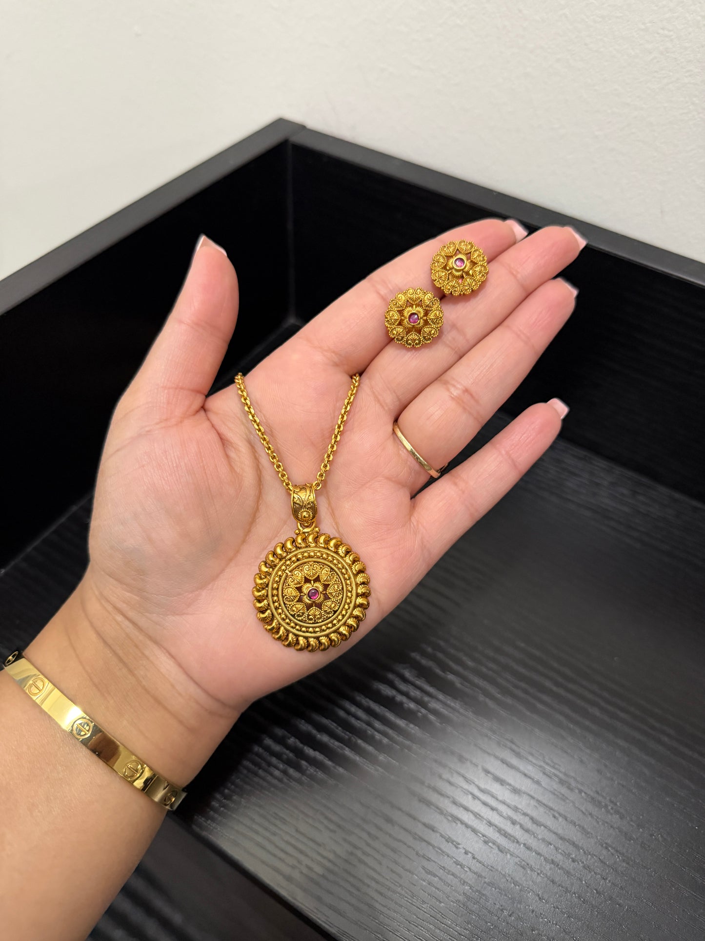 Manat Micro Gold Plated Pendant Set