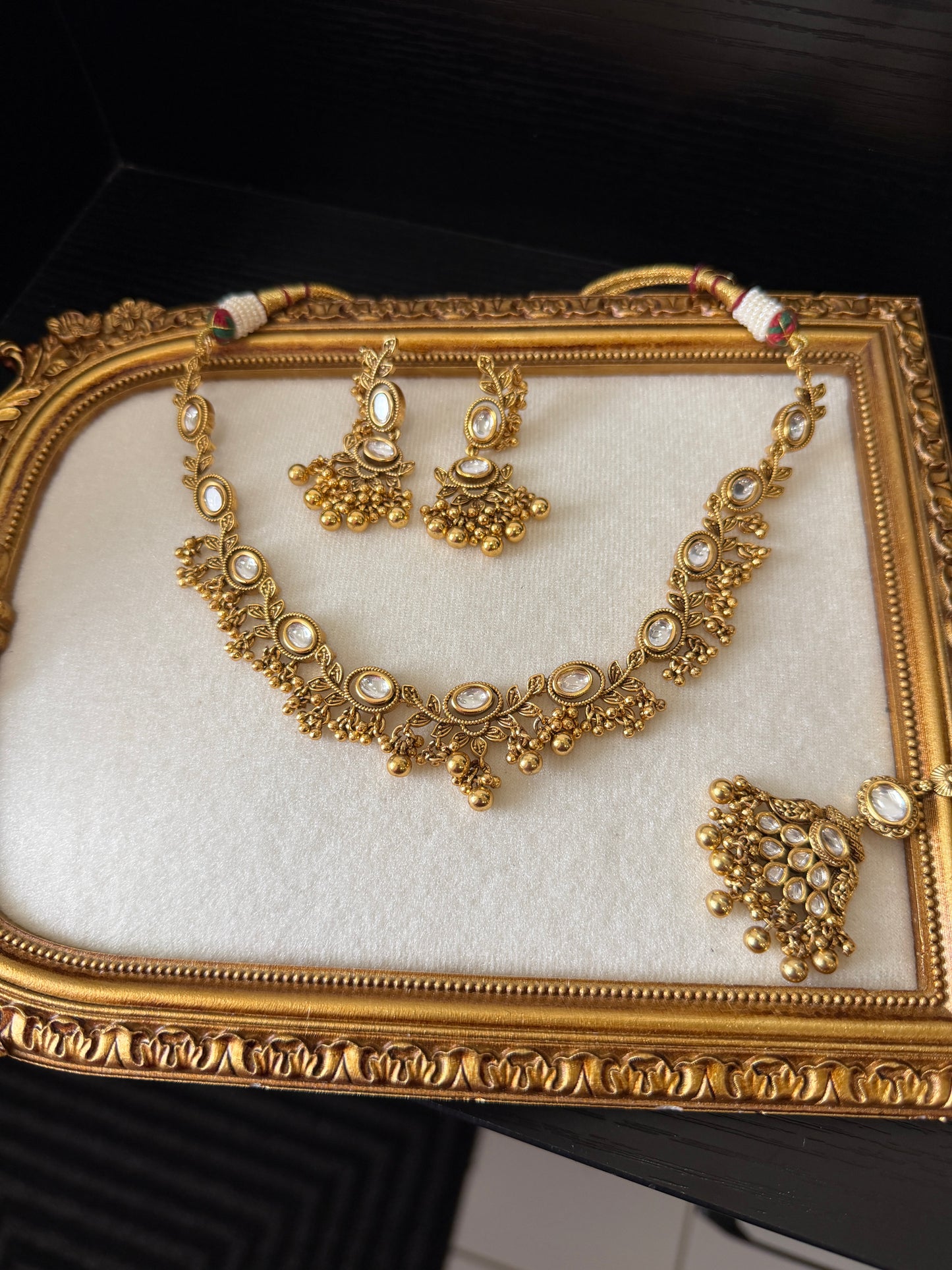 Hasraj Moissanite Kundan Gold Plated Set