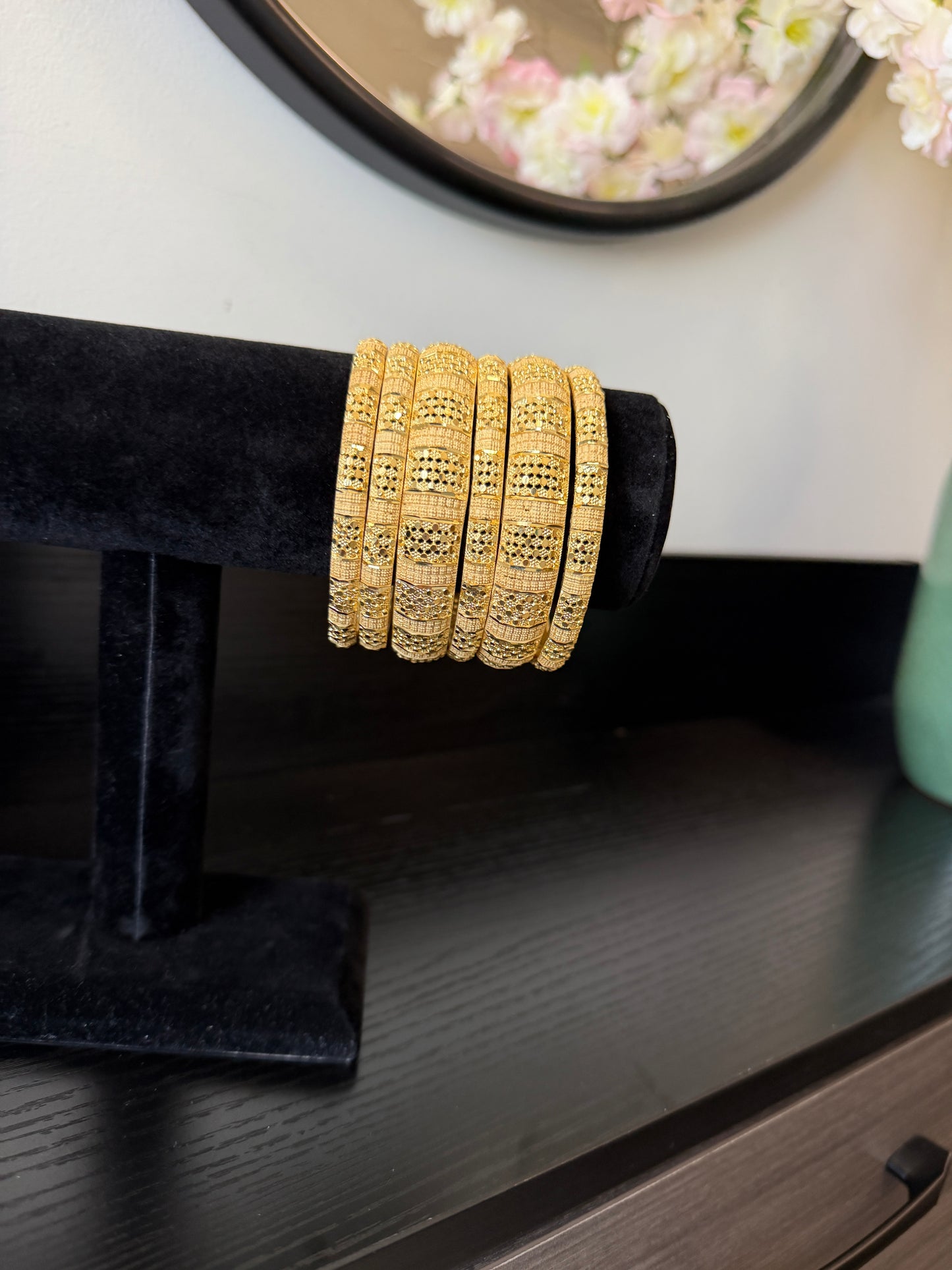 Randeep Gold Forming Bangles (Set of 6)