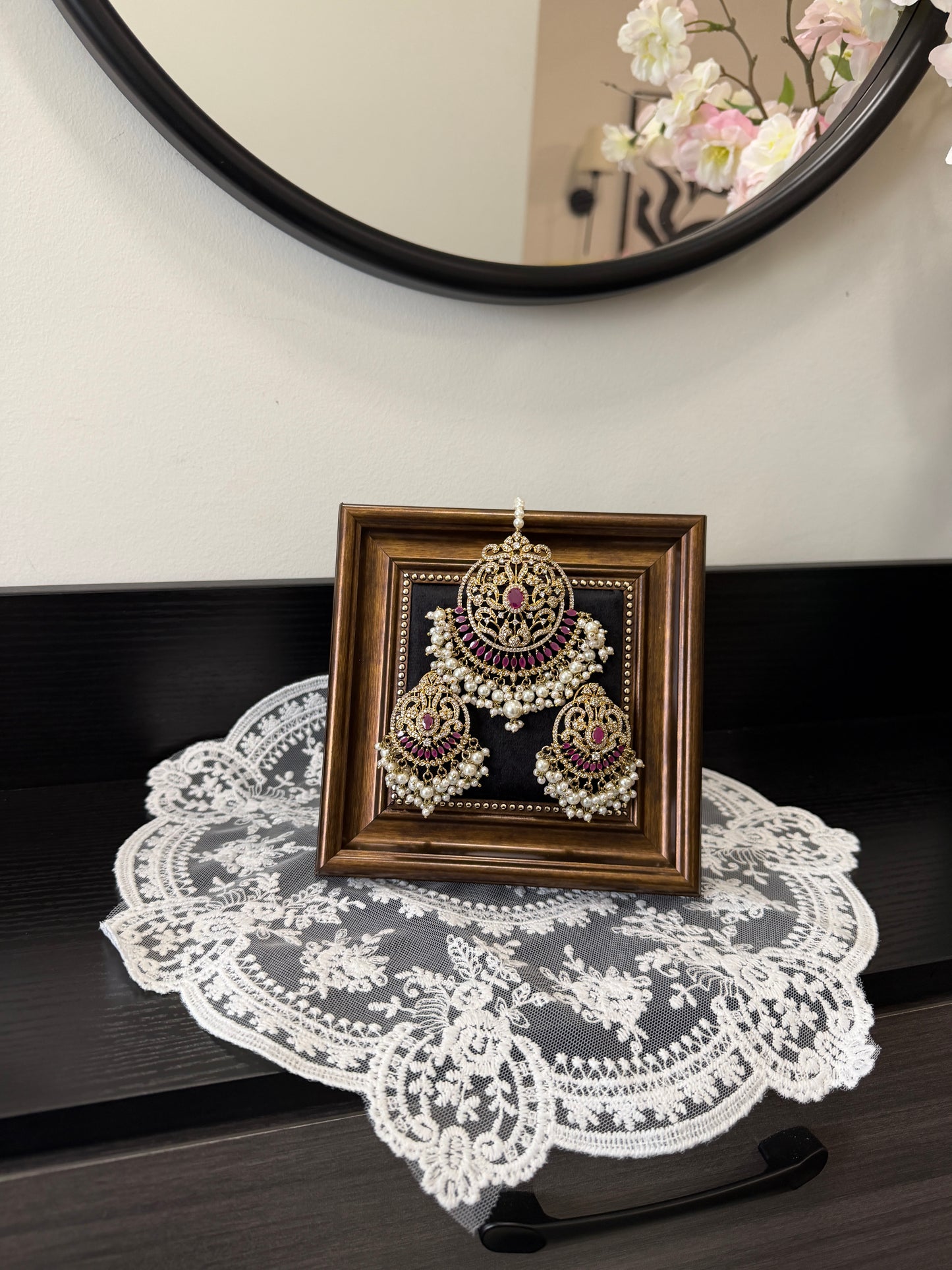 Piya Statement Jadau Earrings Tikka Set