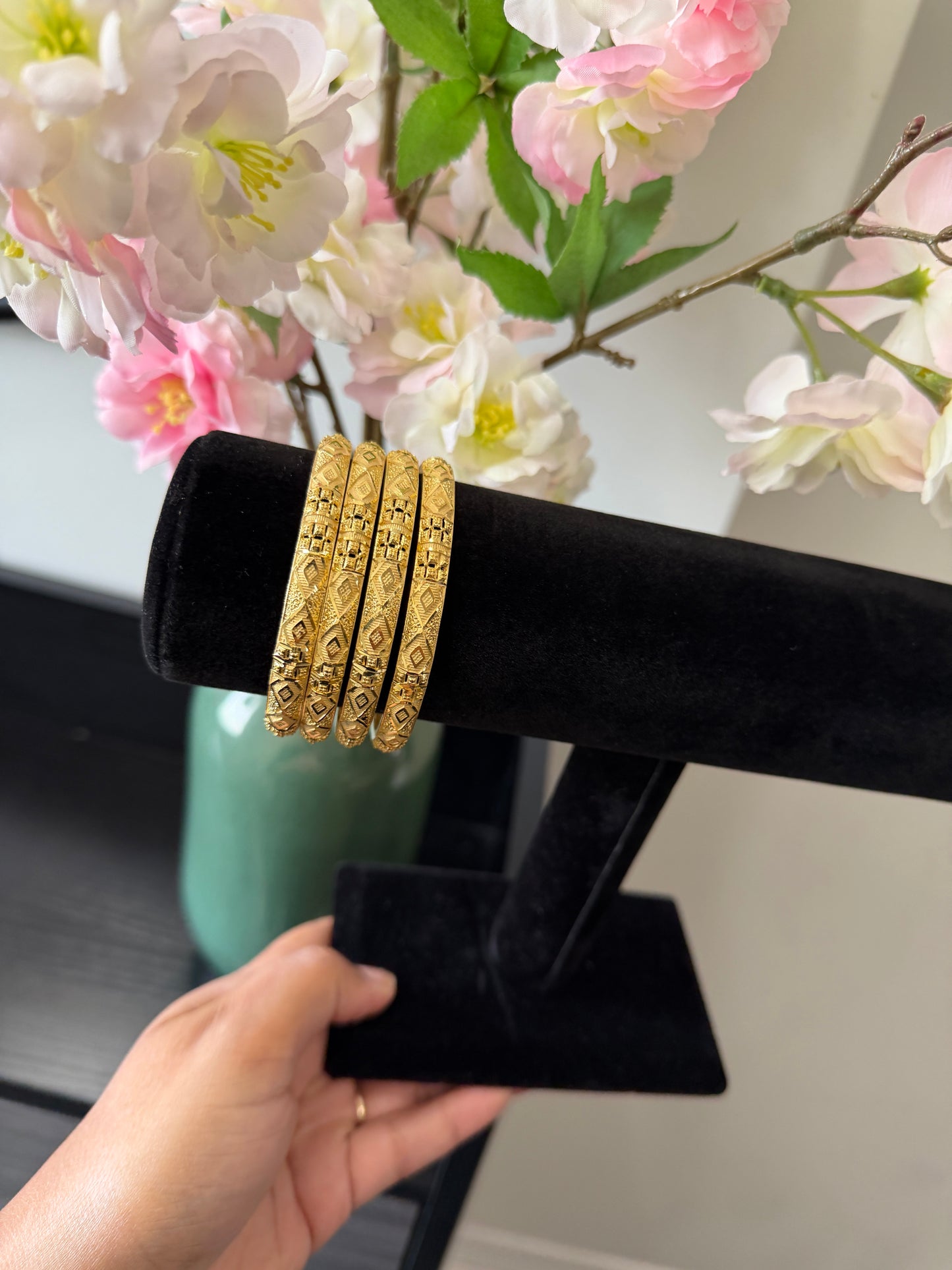 Meher Gold Forming Bangles (Set of 4)