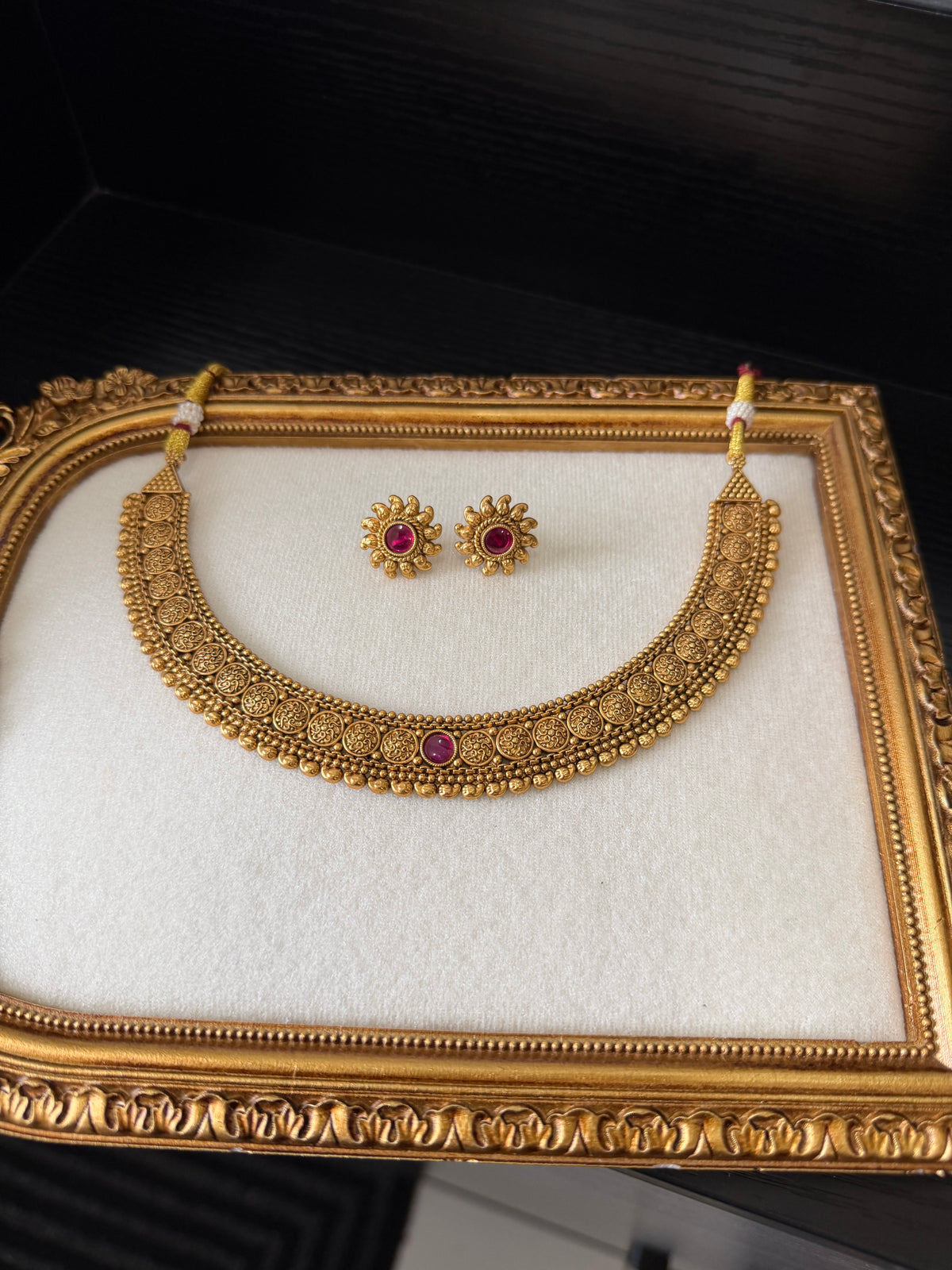 Manreet Micro Gold Plated Set (Ruby)
