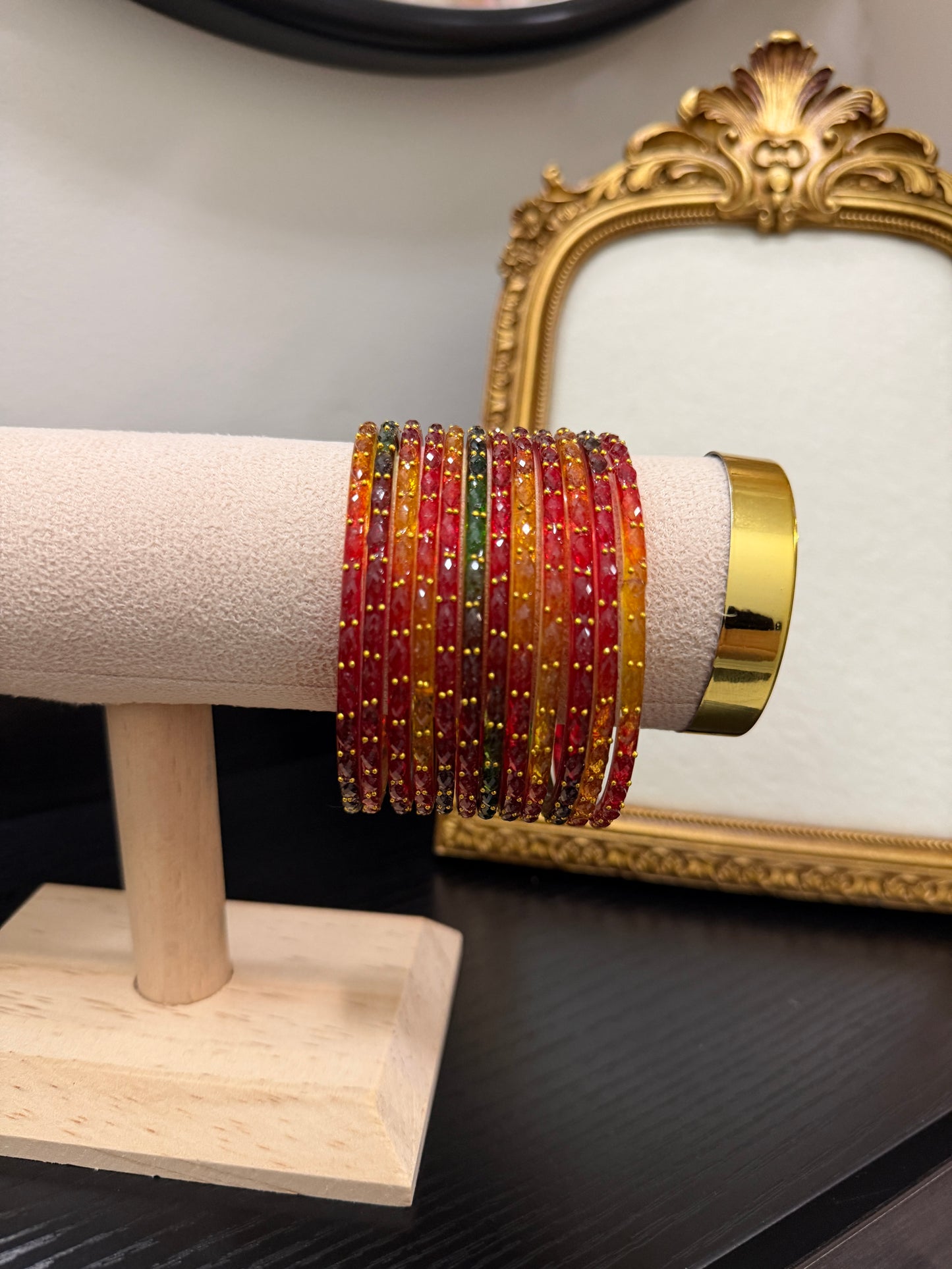 Naira Kashmiri Glass Bangles (Set of 12)