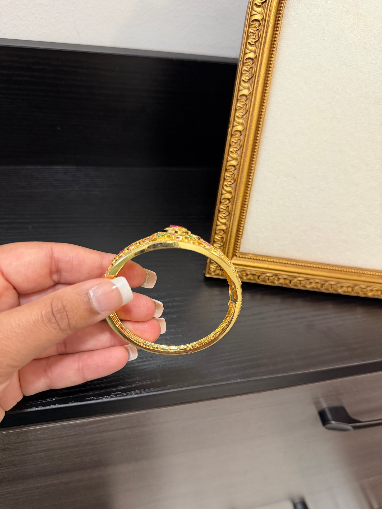 Kavnit Gold Plated Jadau Bracelet