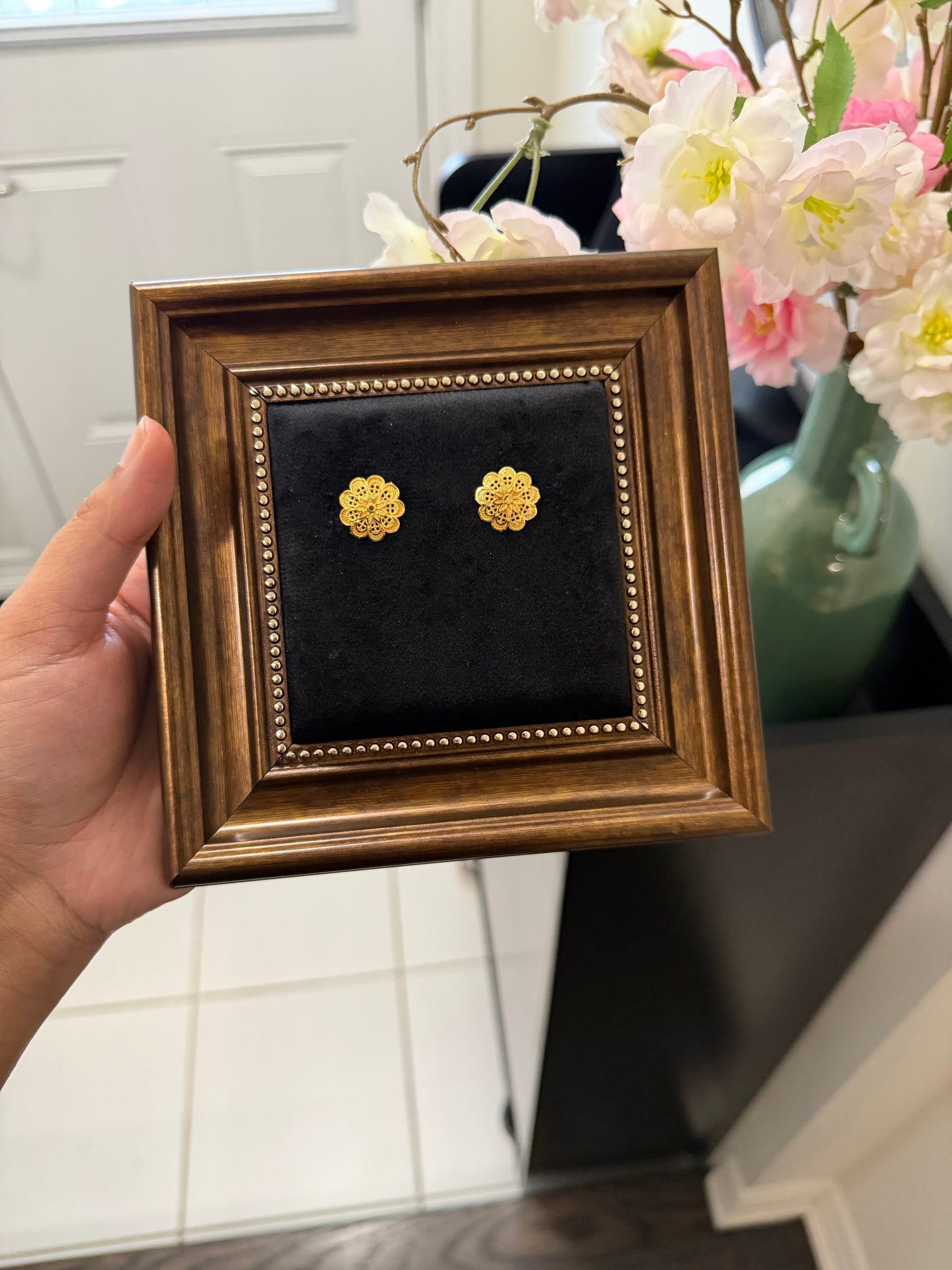 Minal Gold Look Studs
