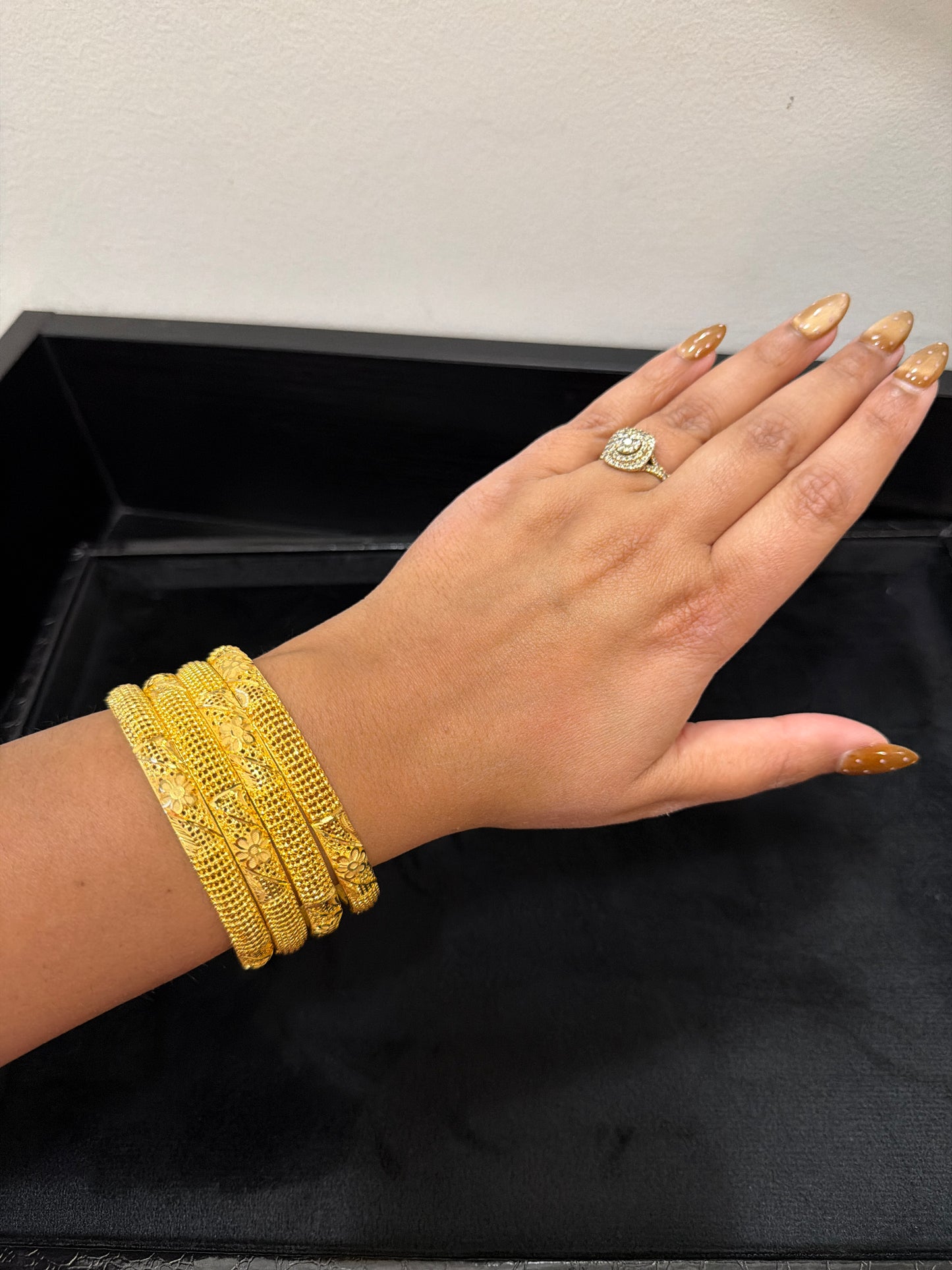 Navprit Gold Forming Bangles (set of 4)