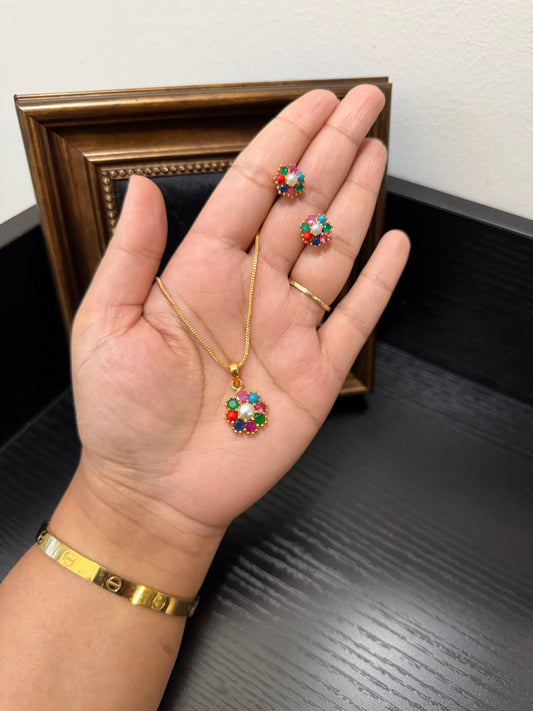 Pam Gold Plated Pendant Set