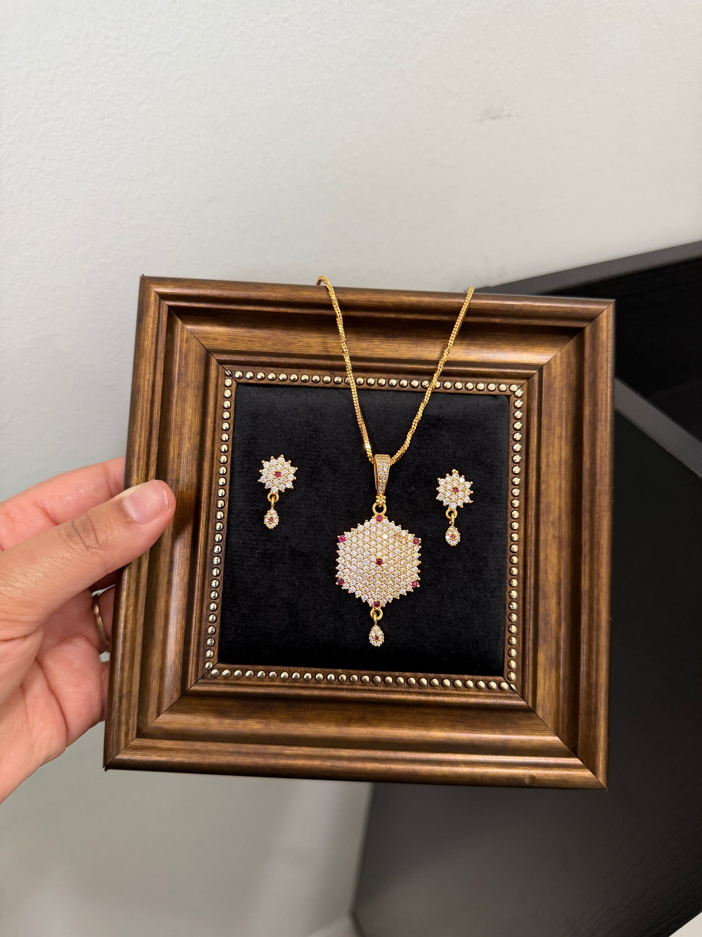 Navneet Gold Plated Pendant Set
