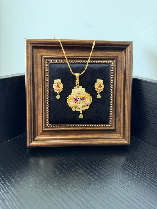 Miral Gold Plated Pendant Set