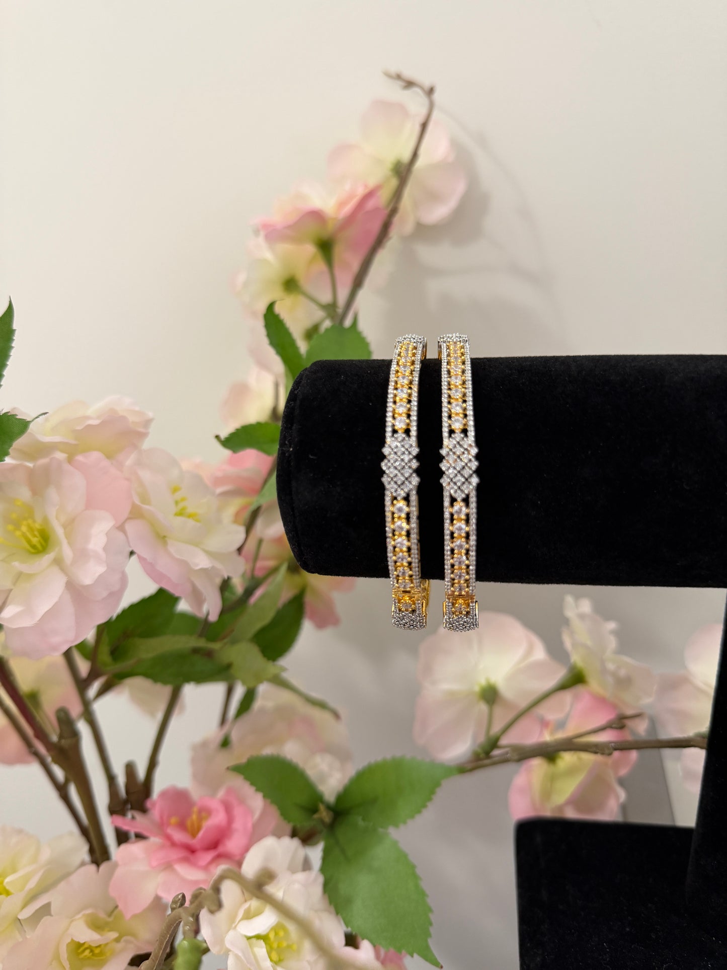 Amina CZ Real Diamond look Openable Bangles