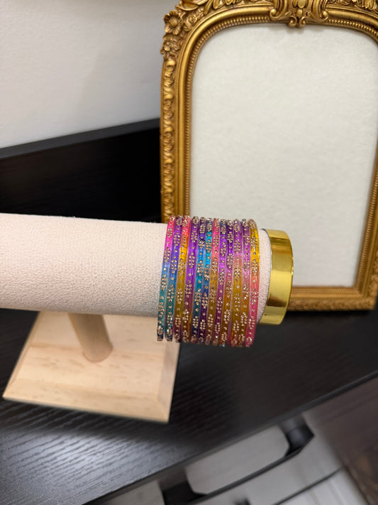 Arnit Kashmiri Glass Bangles (Set of 12)