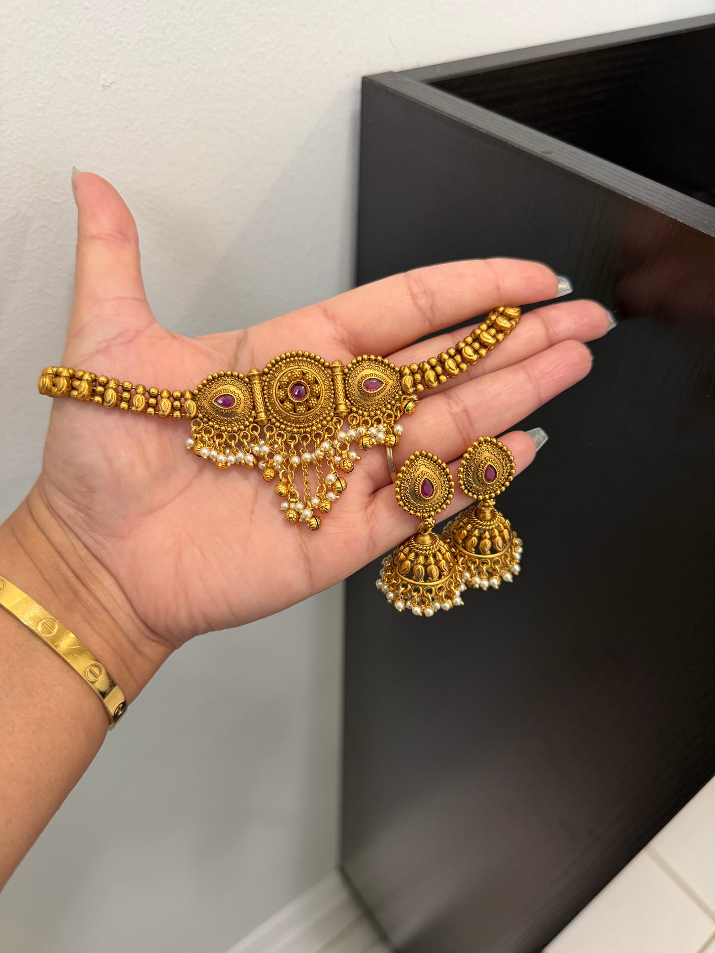 Simmi Micro Gold Plated Set (Ruby)