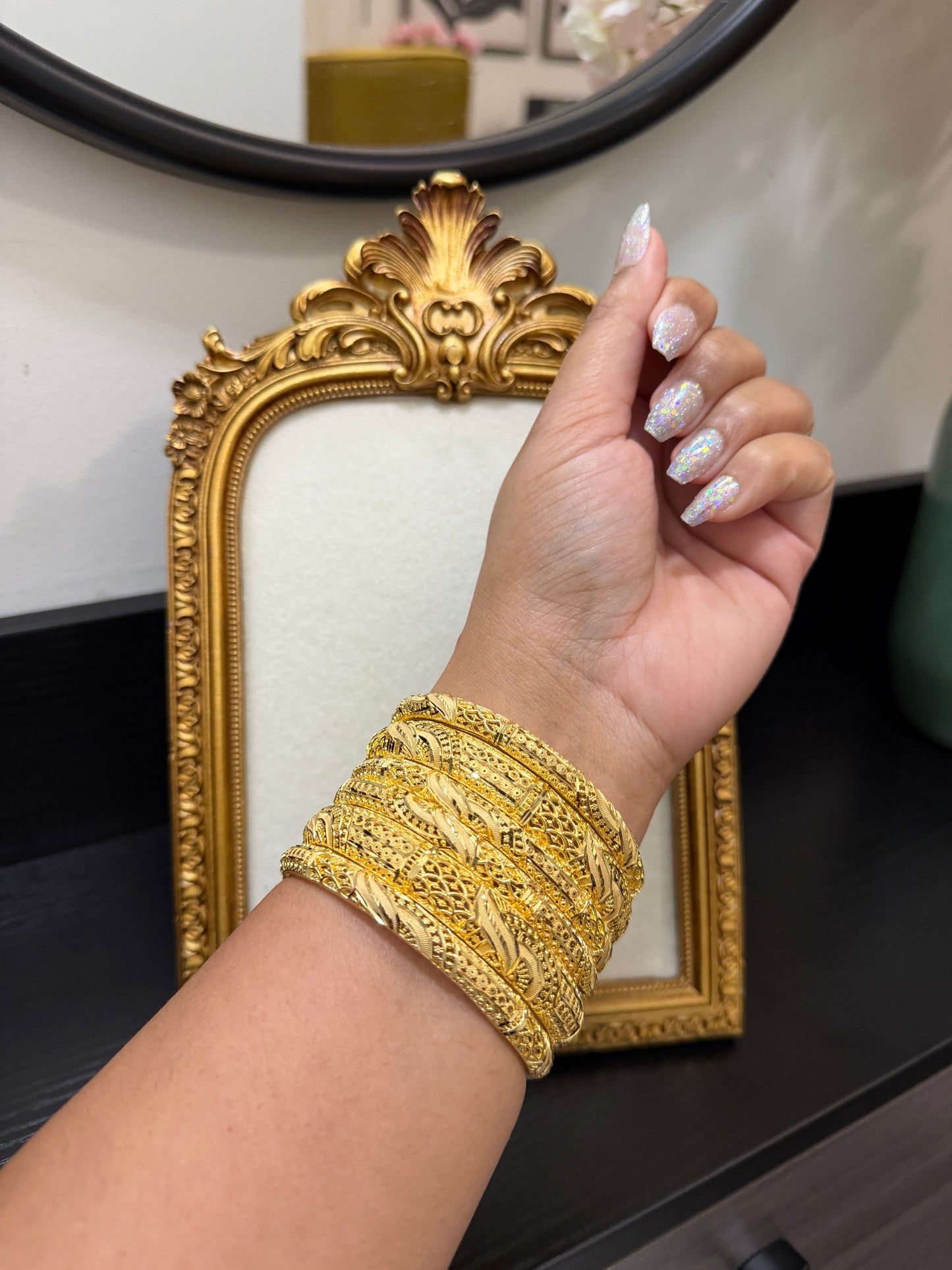Sirat Gold Forming Bangles (Set of 6)