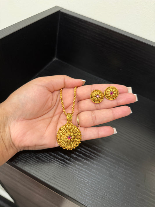 Sapan Micro Gold Plated Pendant Set