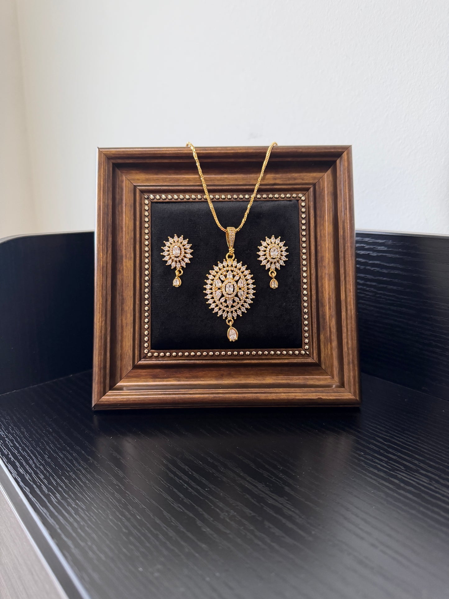 Preet Gold Plated Pendant Set