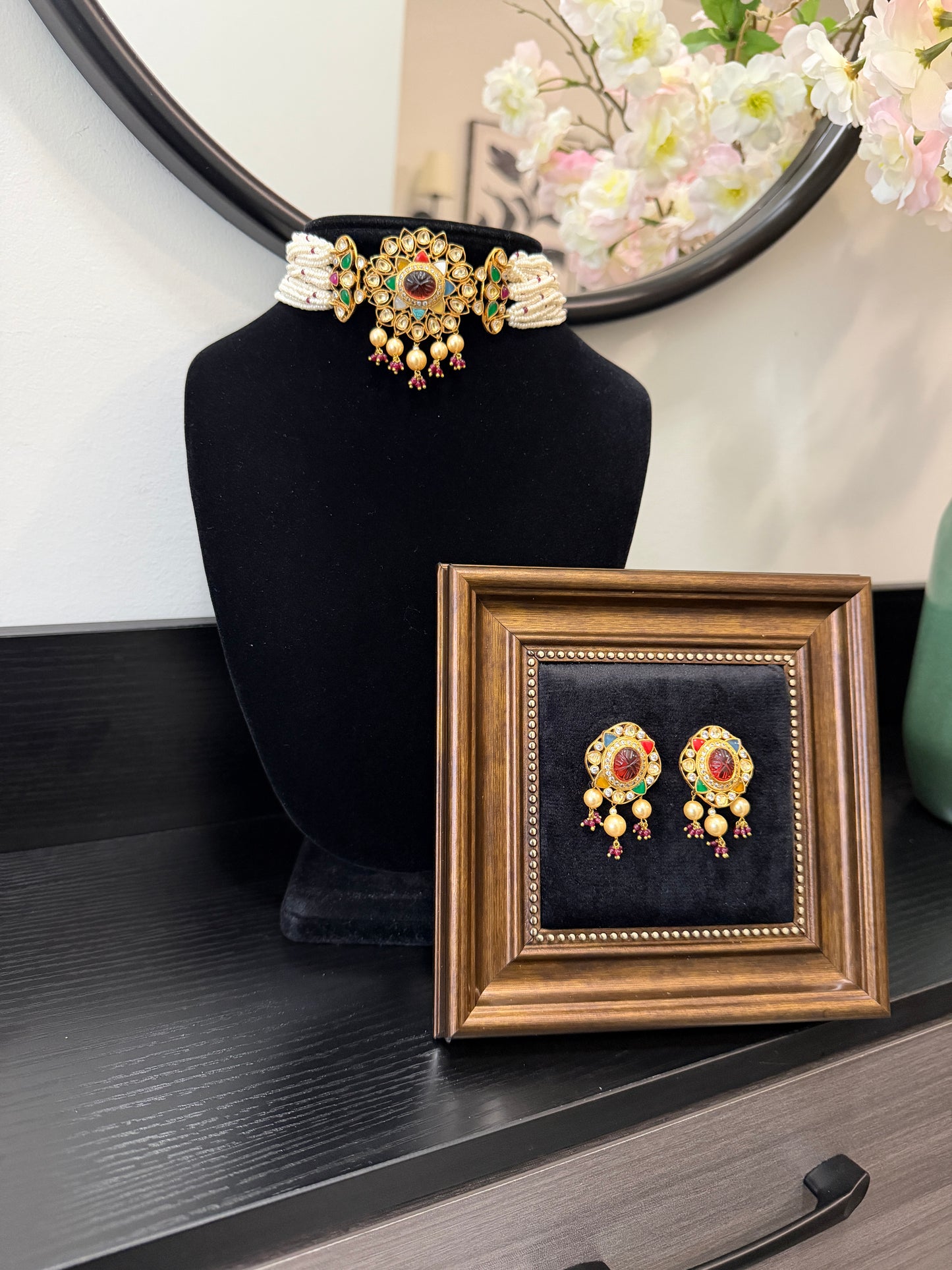 Kamal Moissanite Kundan Gold Plated Set