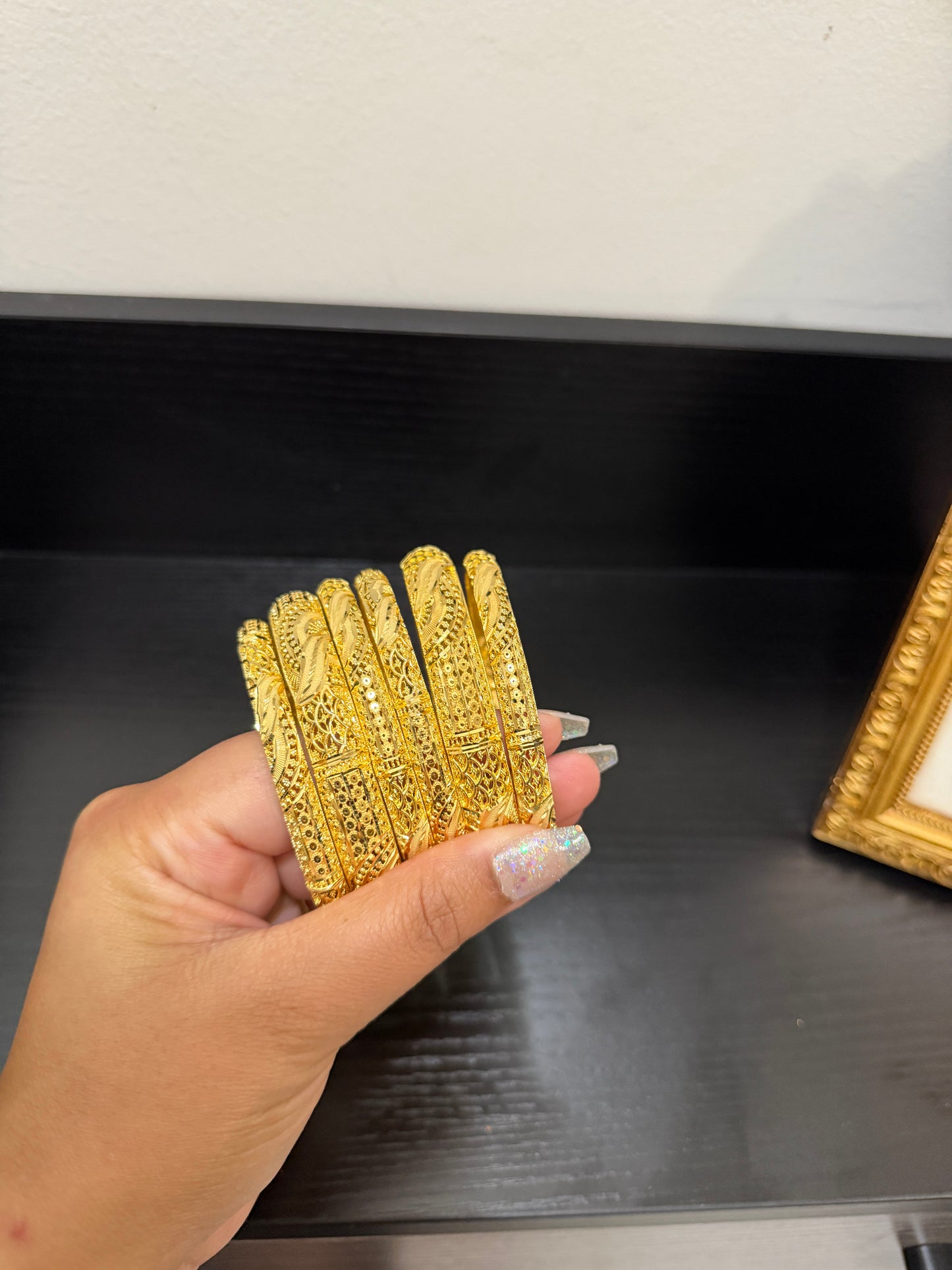 Sirat Gold Forming Bangles (Set of 6)