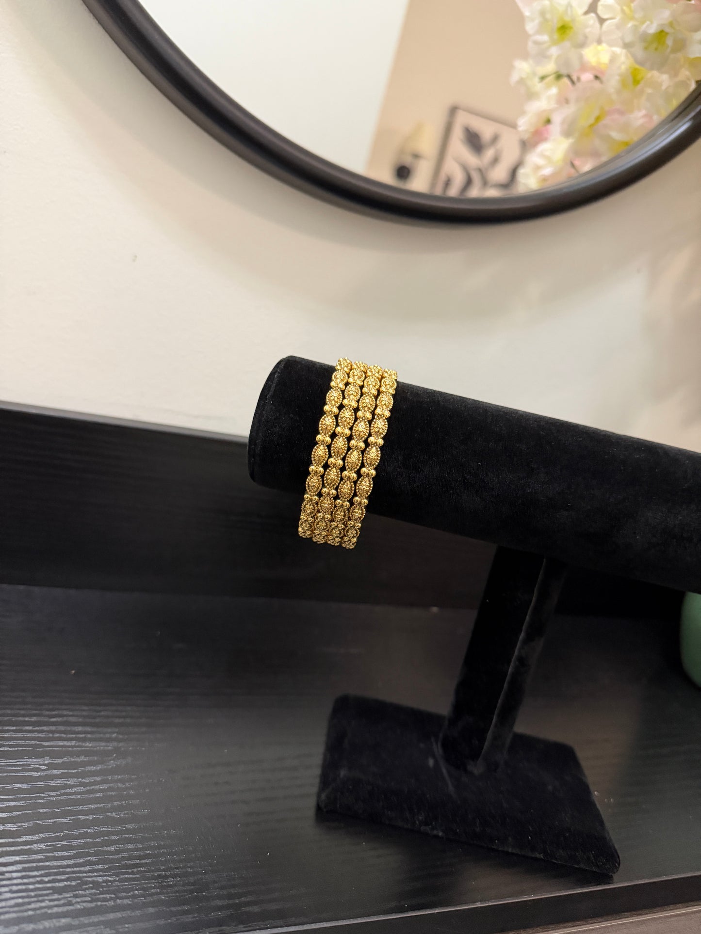 Manat Micro Gold Plated Bangles (Set of 4)