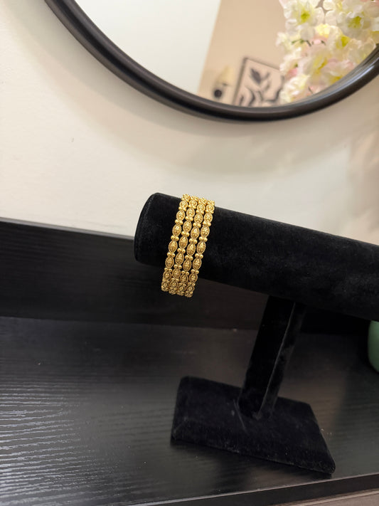 Manat Micro Gold Plated Bangles (Set of 4)