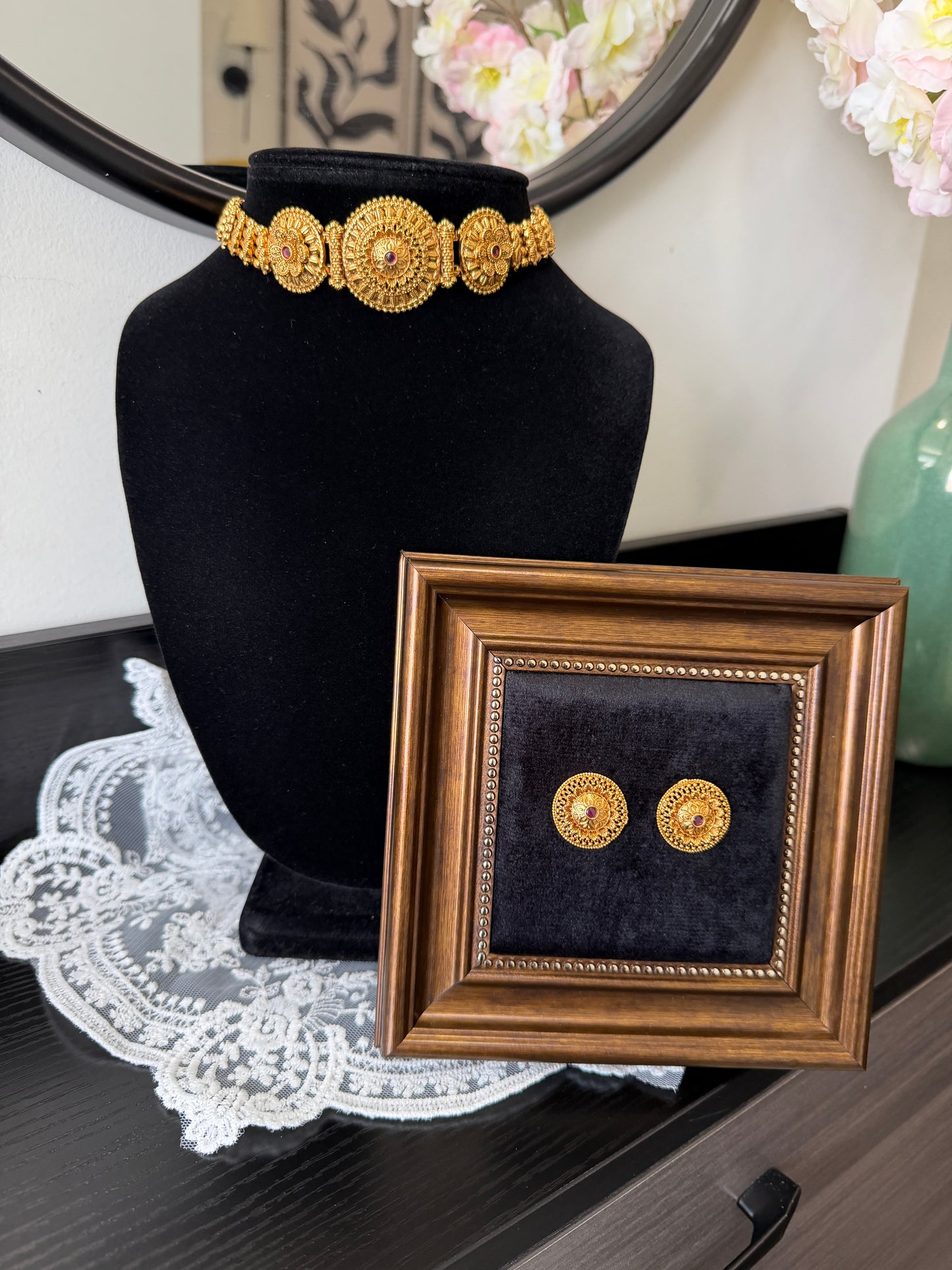 Joban Micro Gold Plated Set (Ruby)
