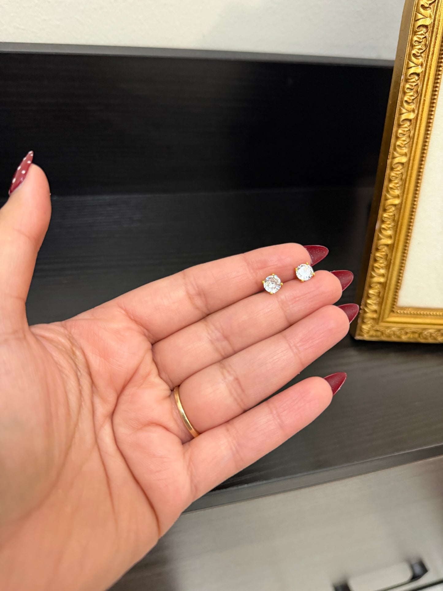 Abneet Real Diamond Look Studs