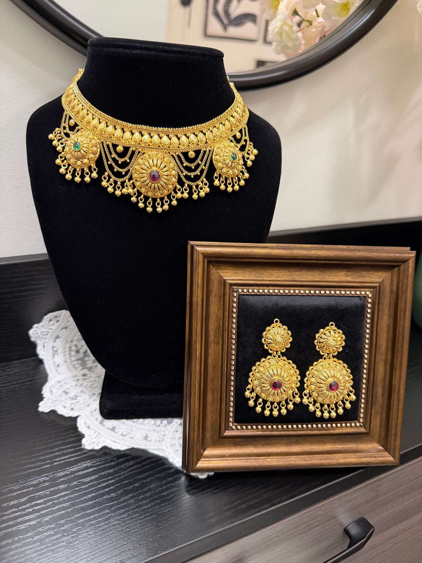 Arina Handcrafted Custom Made Gold Plated Set
