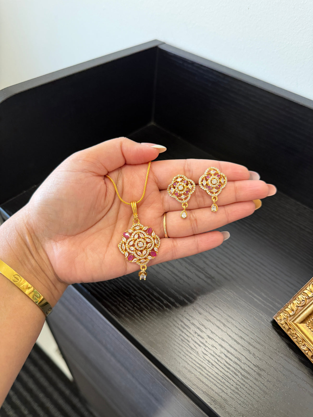 Teena Gold Plated Pendant Set
