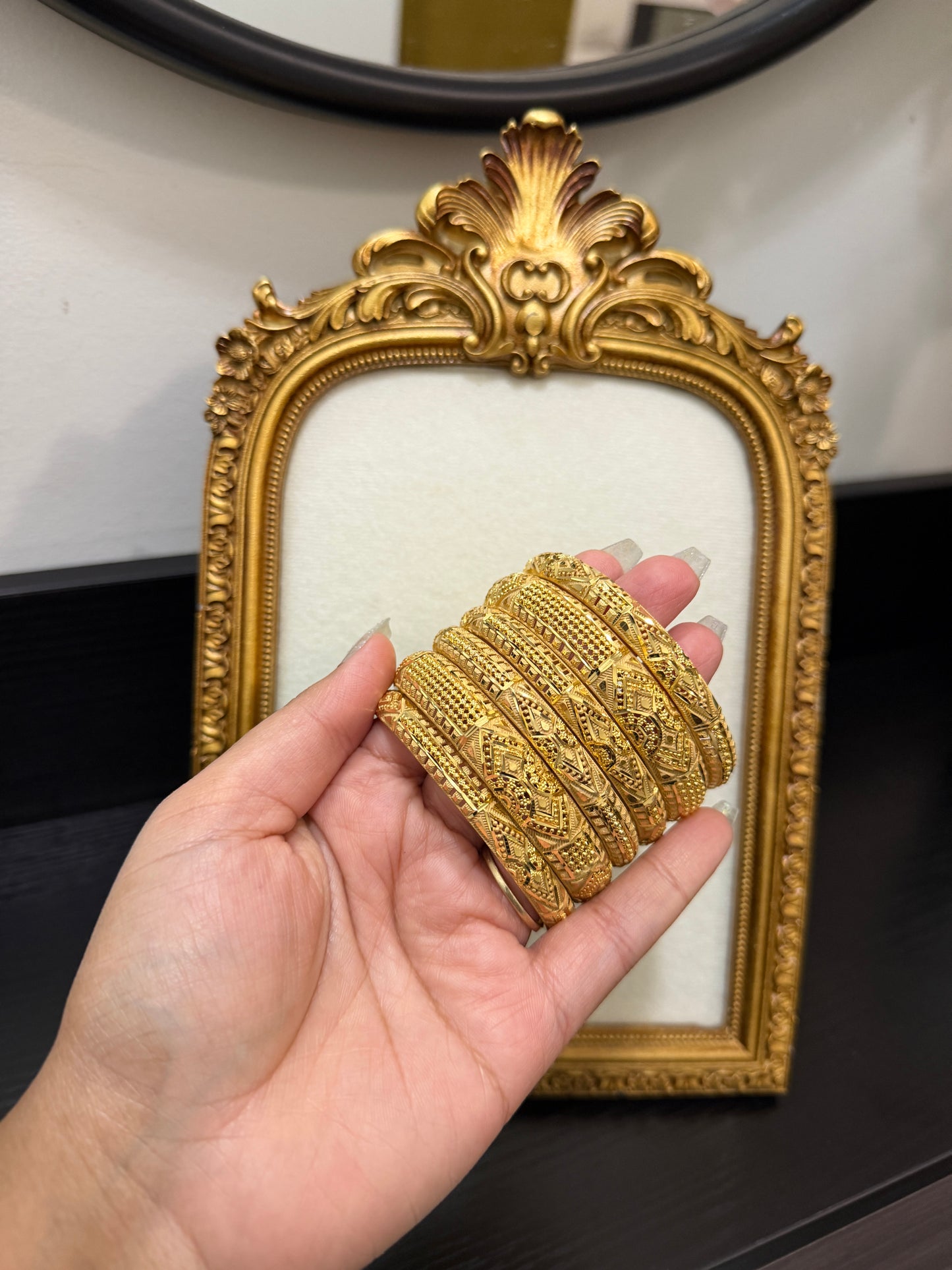 Ela Gold Forming Bangles (Set of 6)