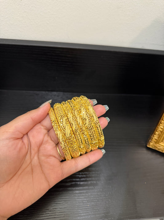 Sirat Gold Forming Bangles (Set of 6)