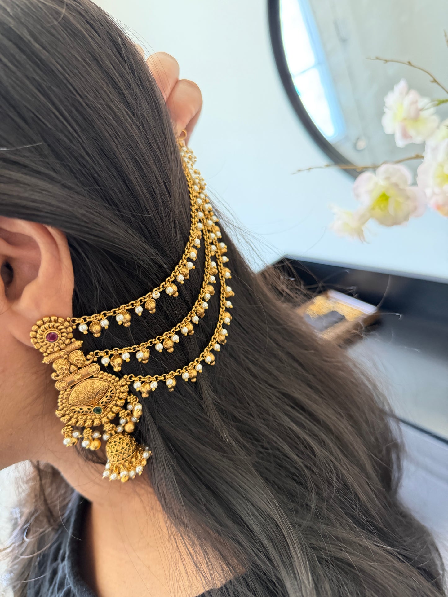 Ramneek Micro Gold Plated Bahubali Earrings