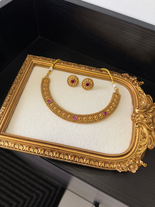 Bineet Micro Gold Plated Set (Ruby)