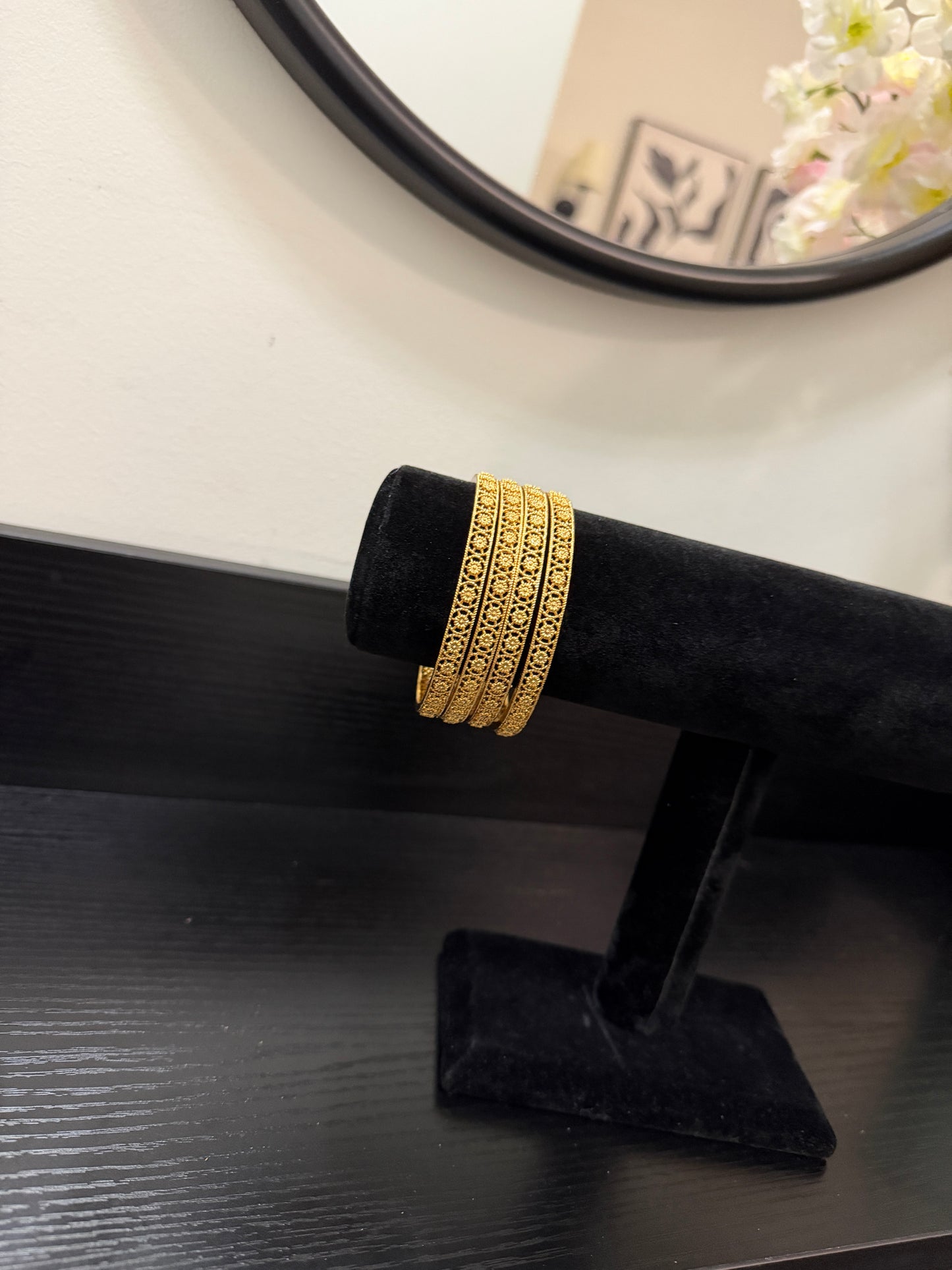 Rhea Micro Gold Plated Bangles (Set of 4)