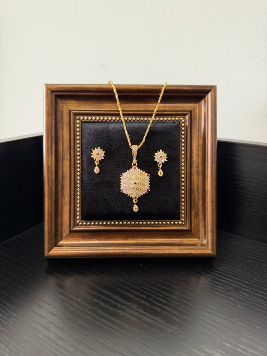 Navneet Gold Plated Pendant Set