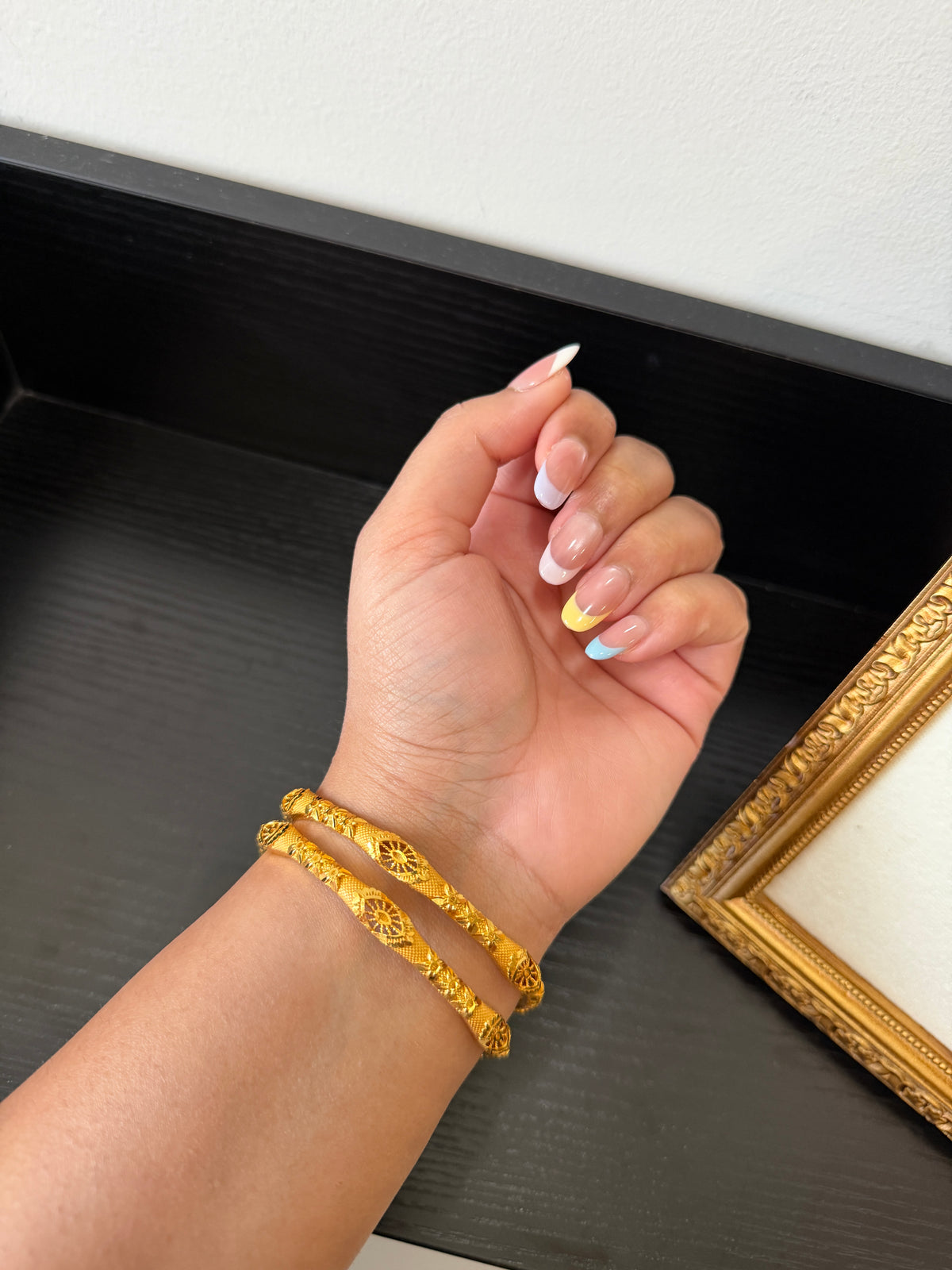 Nisha Gold Plated Bangles (Set of 2)